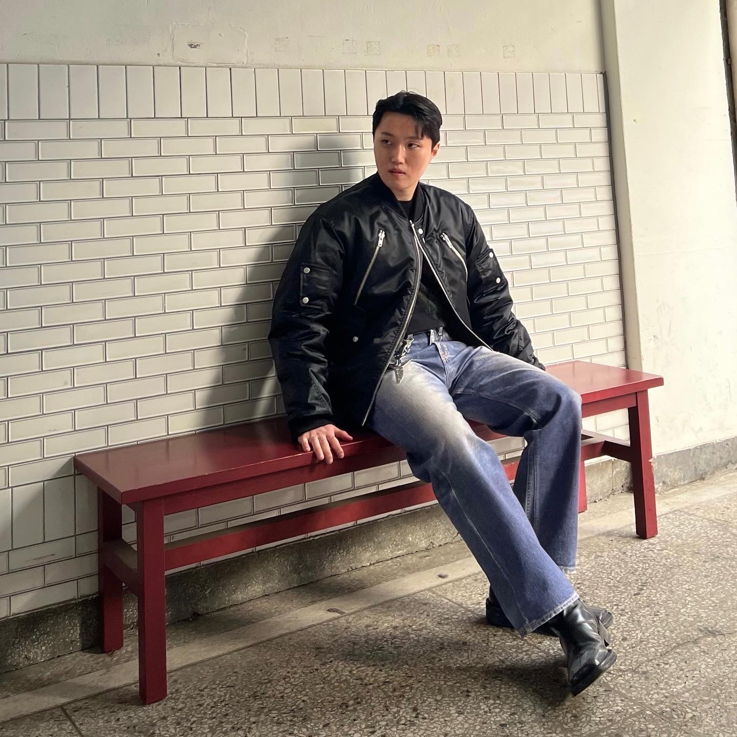 Our Legacy Third Cut Digital Aurora Denim 착용 스타일 - 2