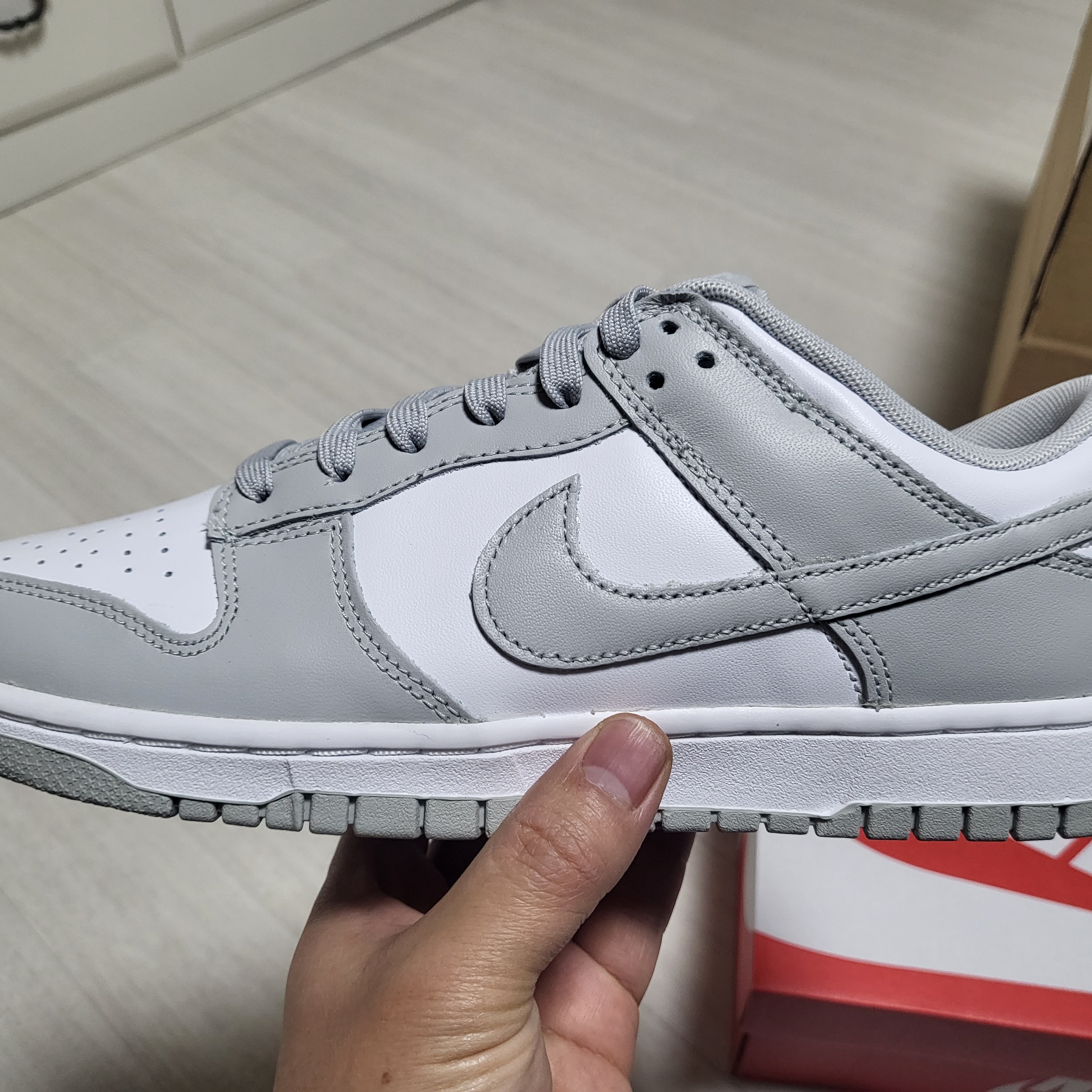 Nike Dunk Low Retro Grey Fog 착용 스타일 - 2