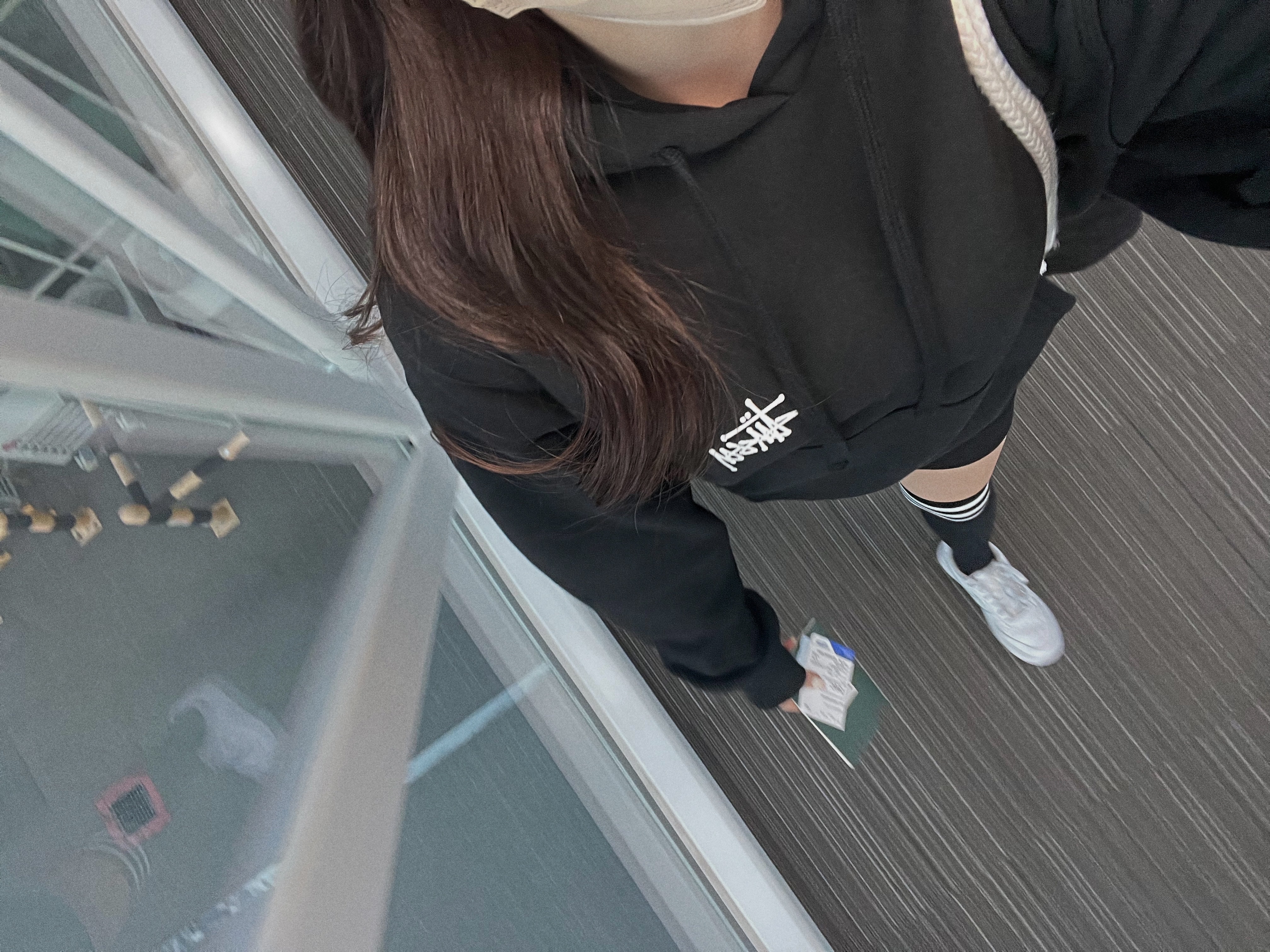 Stussy Basic Stussy Hoodie Black 2022, Nike Air Force 1 '07 Low White 착용 스타일 - 2