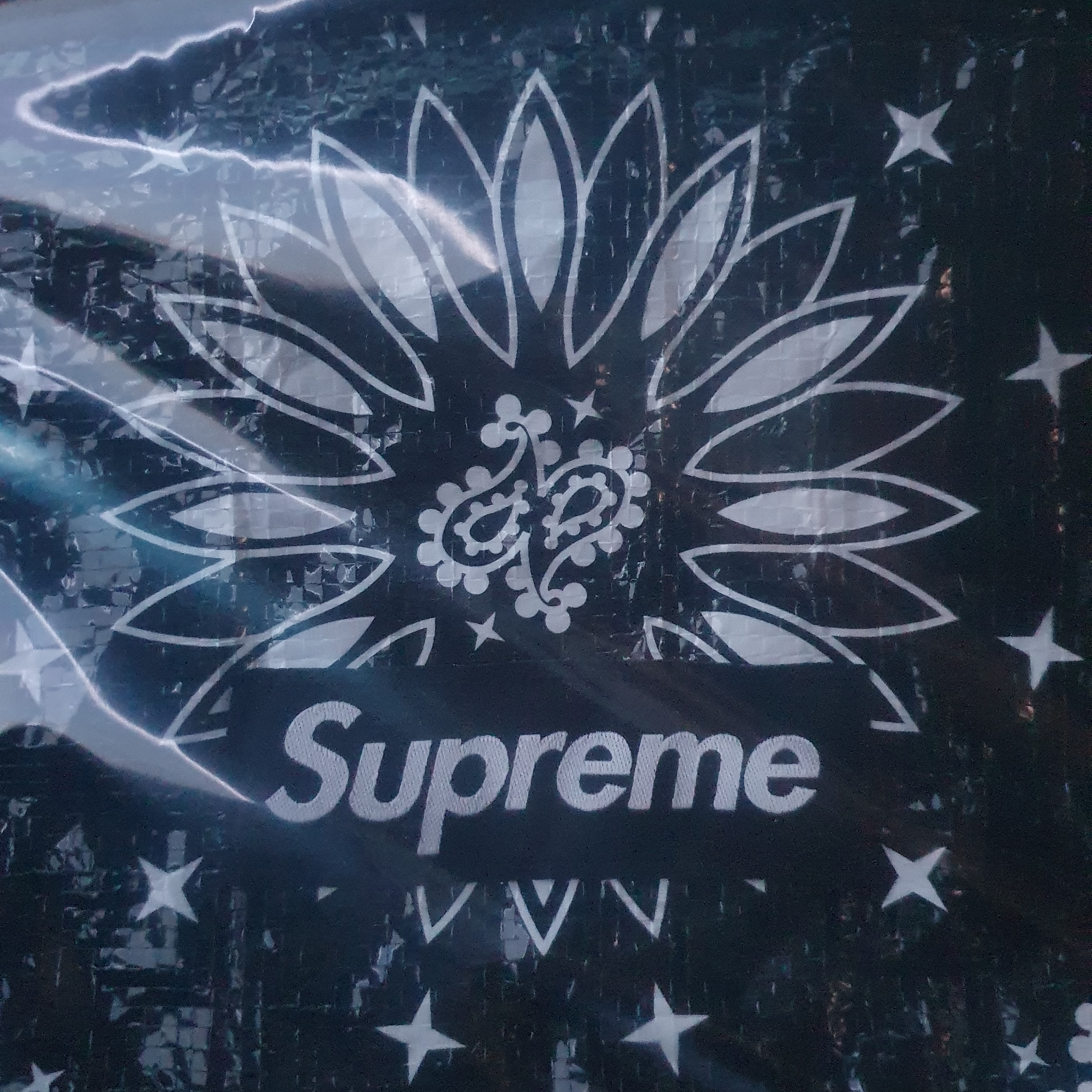 Supreme Bandana Tarp Side Bag Black - 21SS 착용 스타일