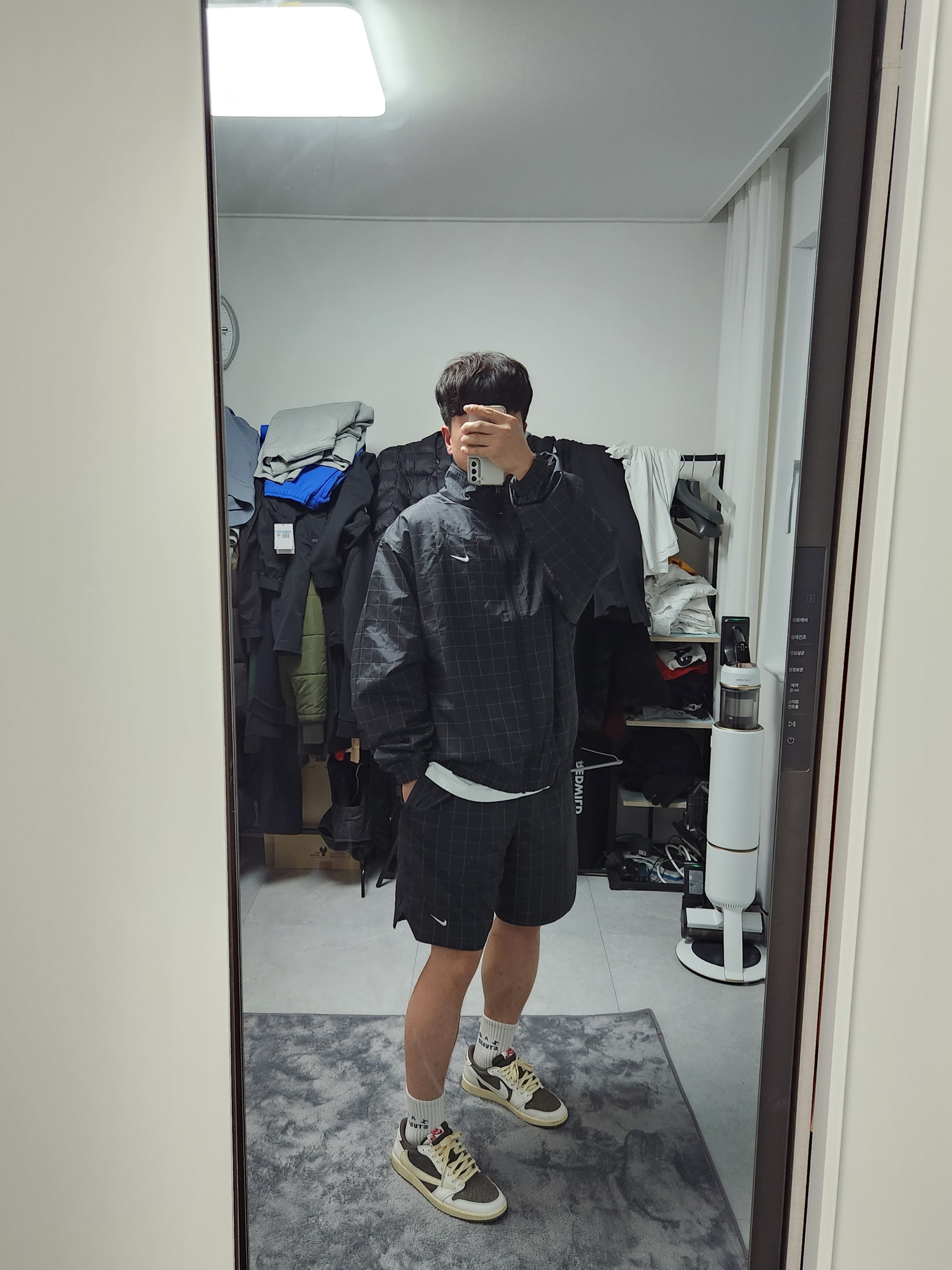 Nike M NRG Flash Grid Track Jacket Black - US/EU, Nike NRG Flash Shorts Black - Asia 착용 스타일 - 2