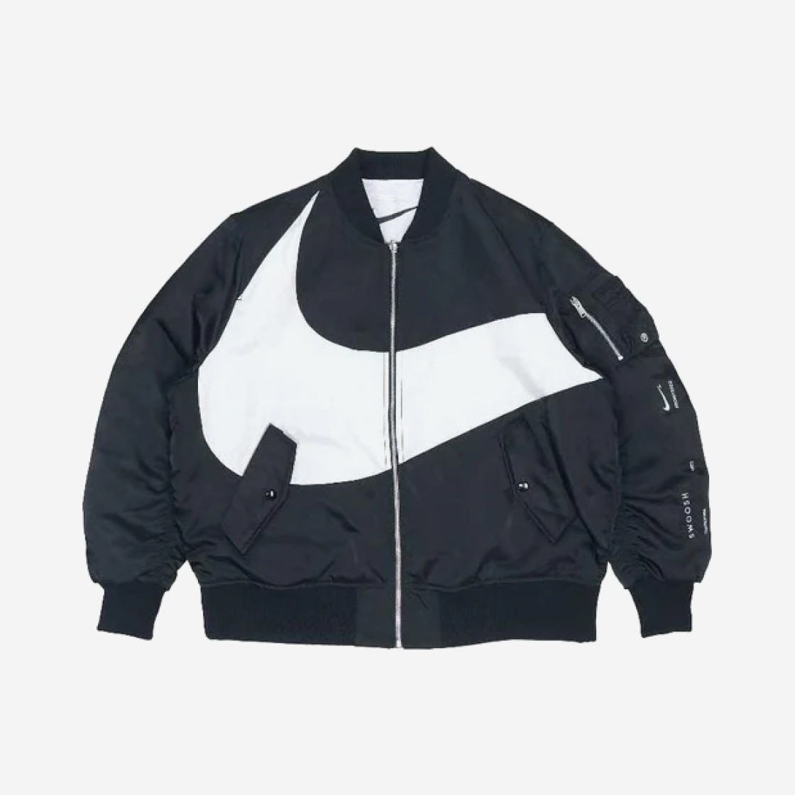 Nike NSW Therma-Fit Big Swoosh Reversible Bomber Jacket Black - US/EU 상세 이미지 1