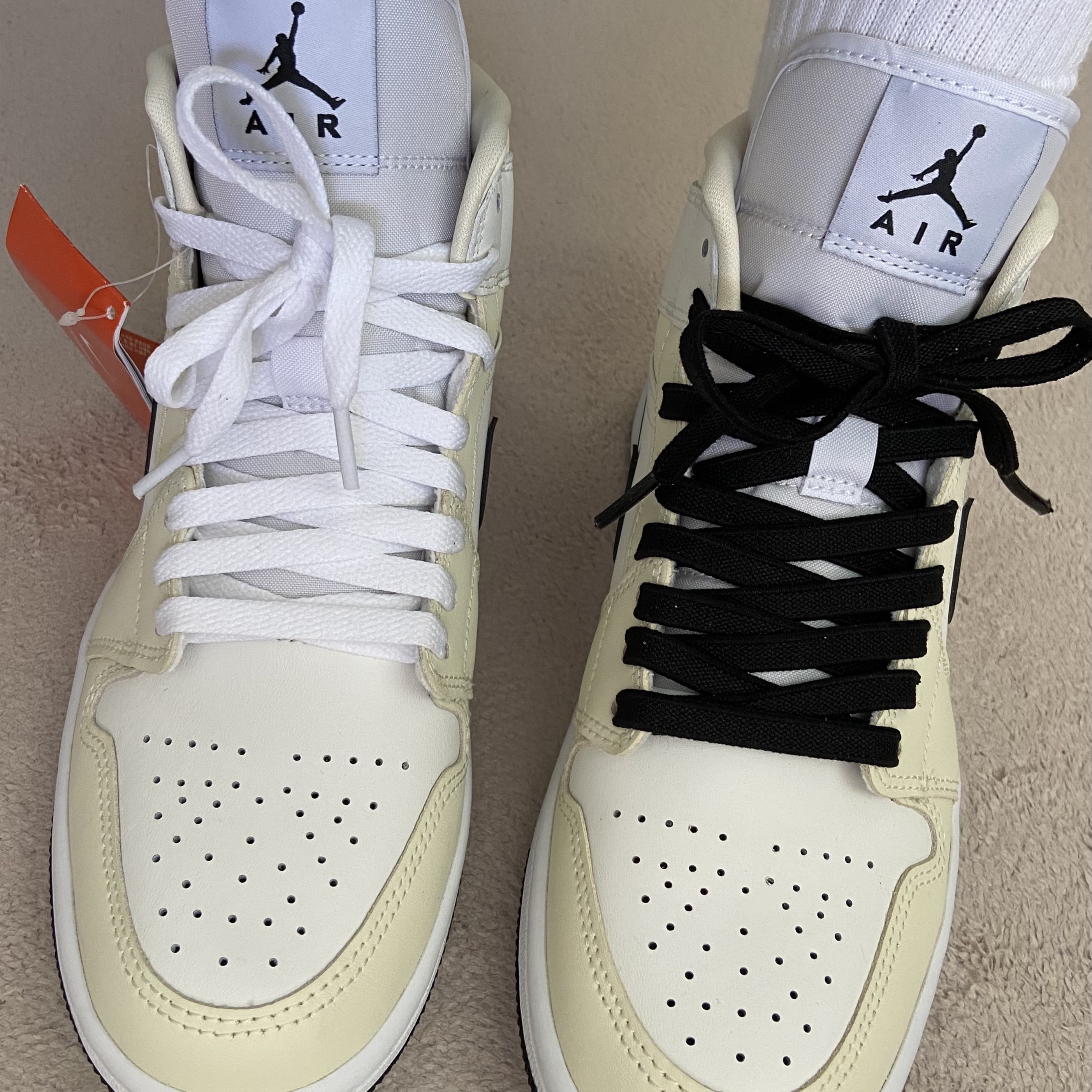 (W) Jordan 1 Mid Coconut Milk 착용 스타일 - 3