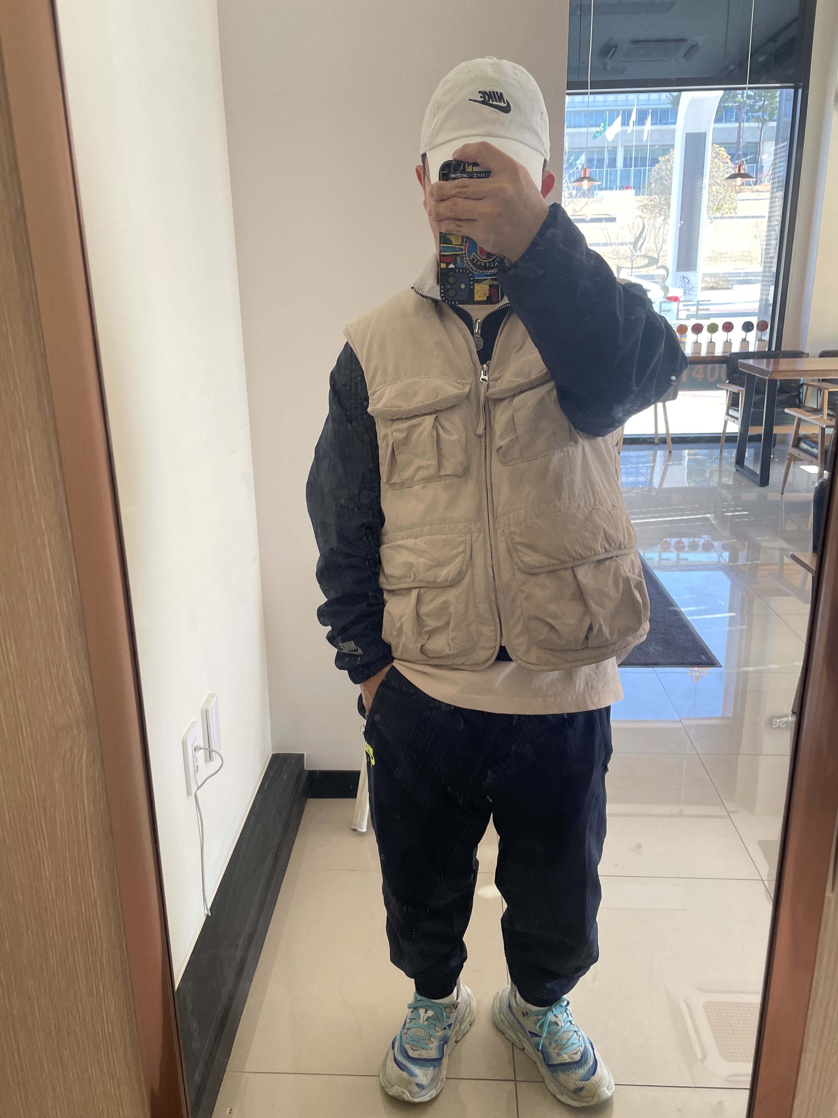 Nike x Kim Jones Reversible Wind Breaker Navy - Asia, Nike x Kim Jones Track Pants Navy - Asia 착용 스타일