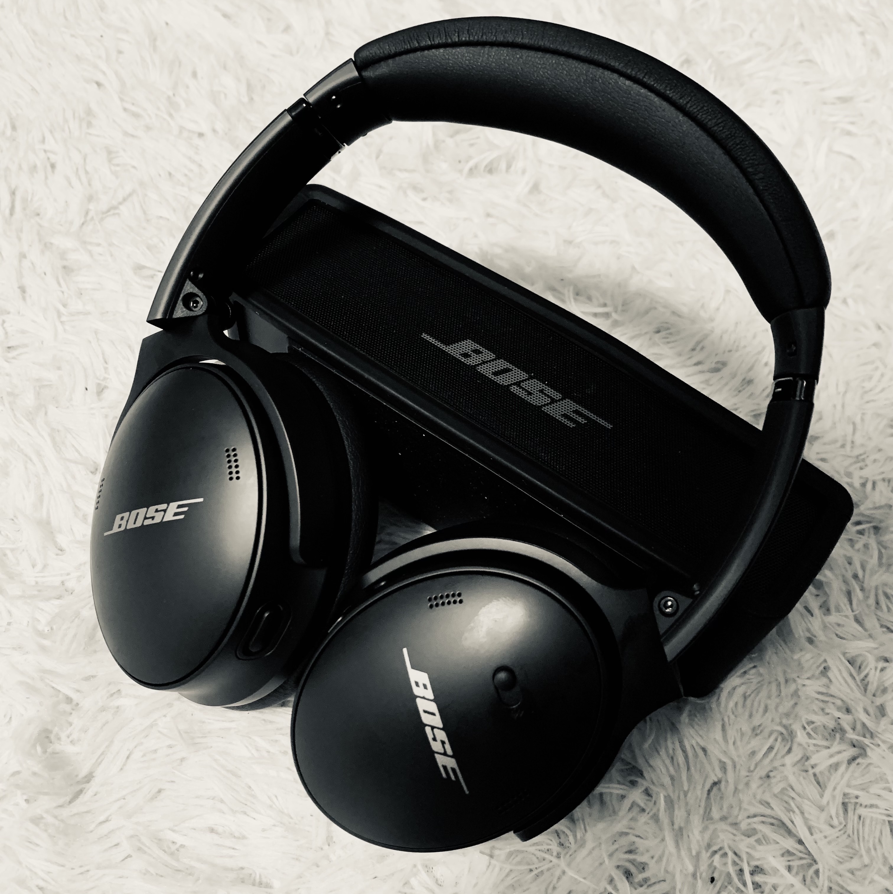 BOSE QC45 Triple Black (Korean Ver.), BOSE Soundlink Mini II SE Triple Black (Korean Ver.) 착용 스타일