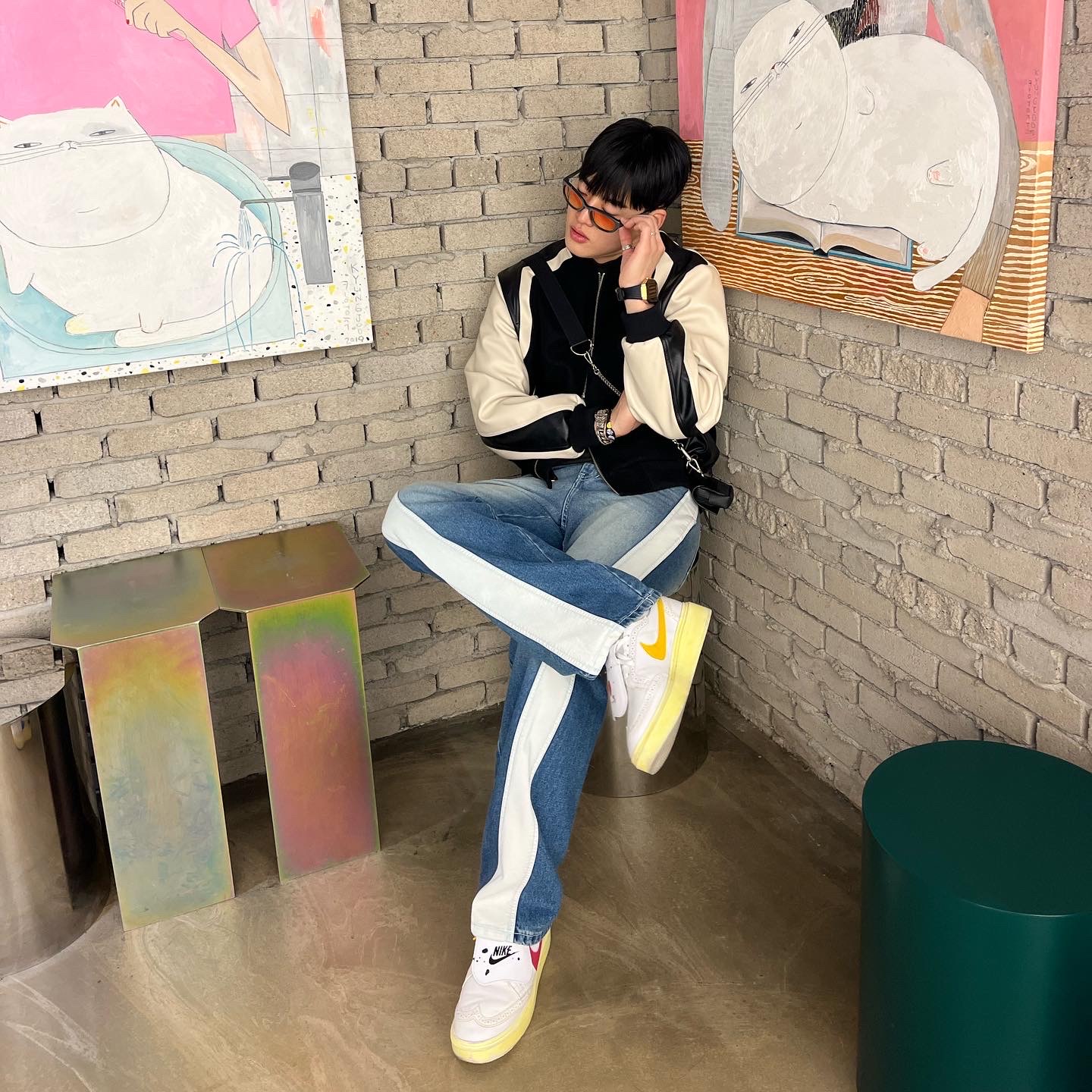 Nike x Peaceminusone Kwondo1 White 착용 스타일 - 1