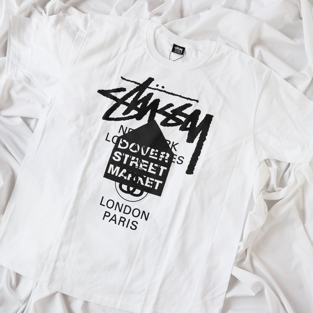 Stussy DSM World Tour T-Shirt White 착용 스타일 - 1