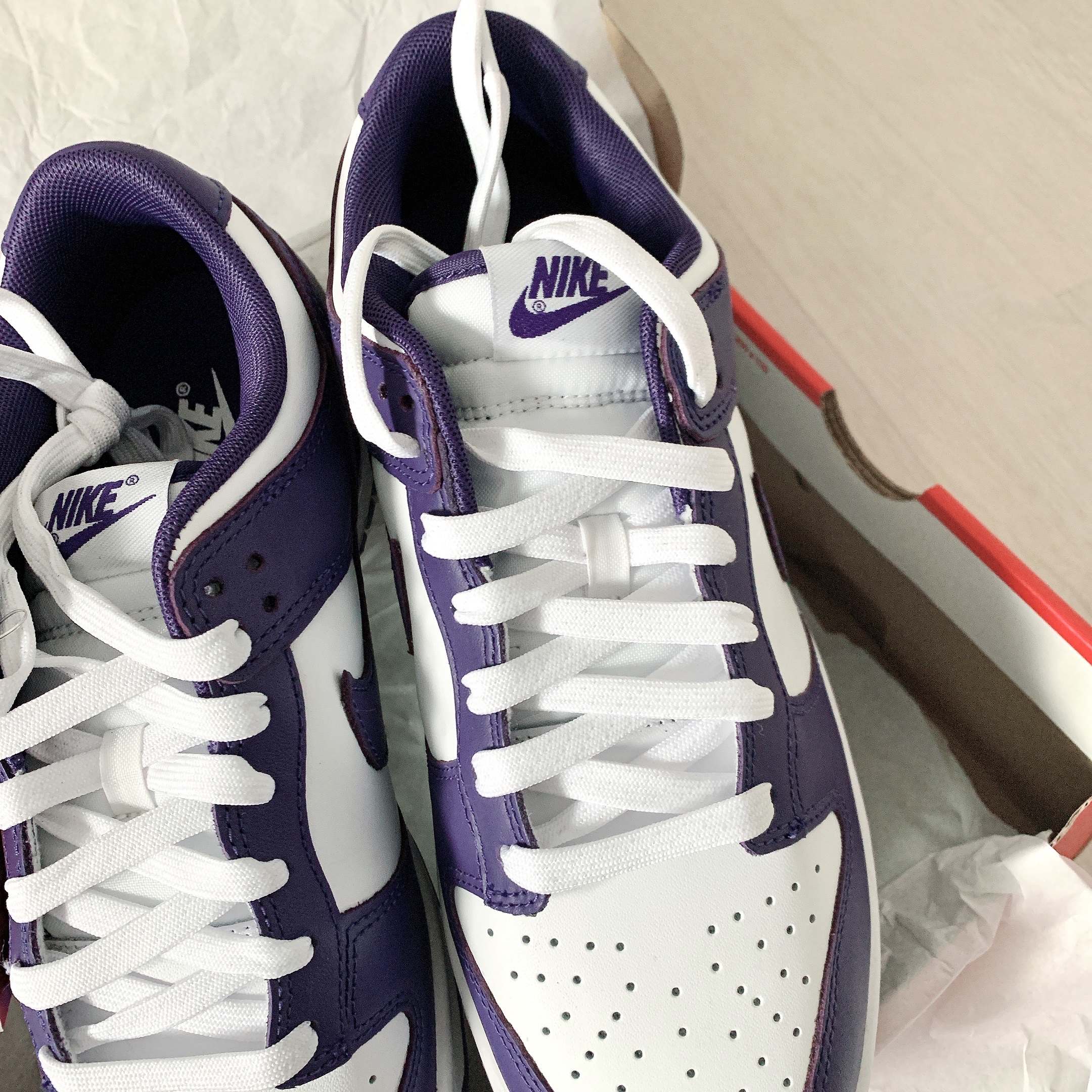 Nike Dunk Low Retro Championship Court Purple 착용 스타일
