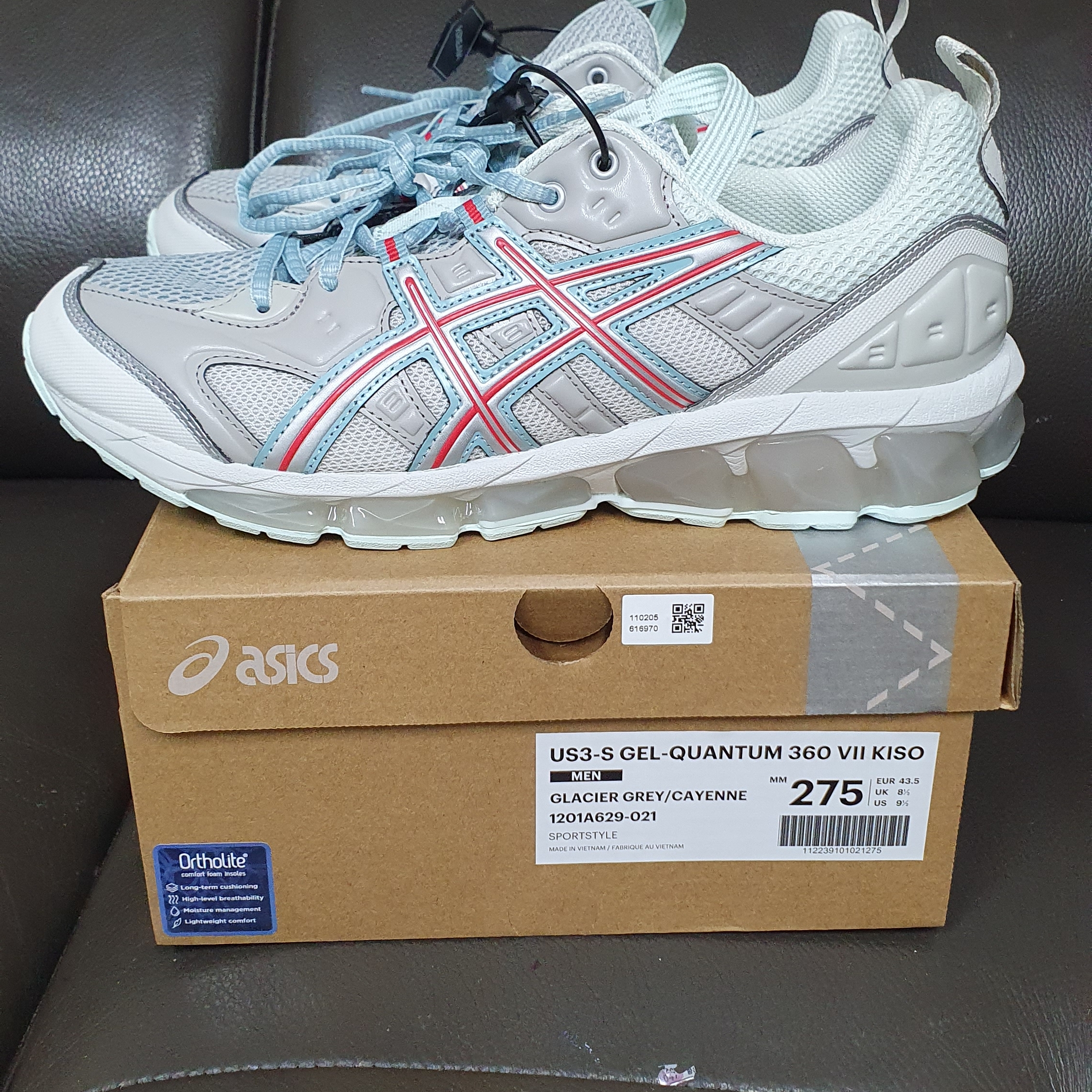 Asics US3-S Gel-Quantum 360 VII Kiso Glacier Grey 착용 스타일