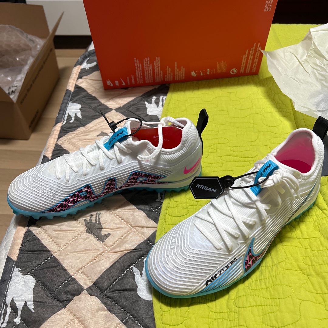 Nike Zoom Mercurial Vapor 15 Pro TF White Baltic Blue 착용 스타일 - 2