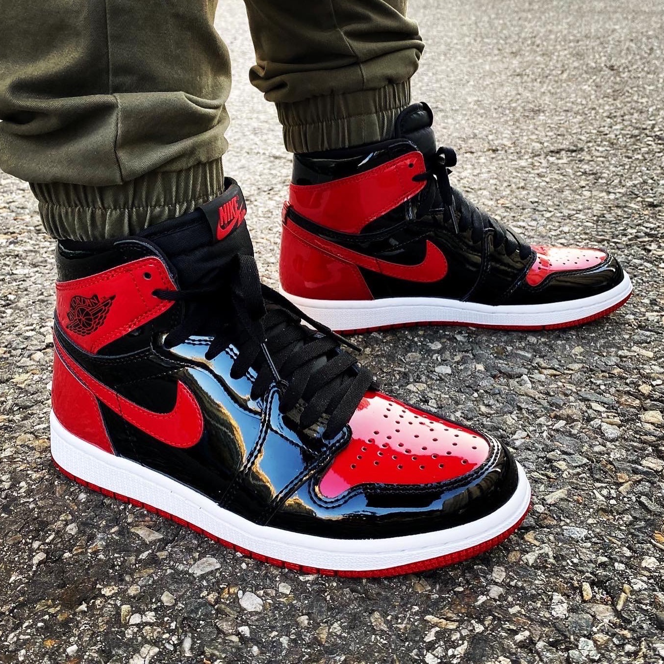 Jordan 1 Retro High OG Patent Bred 착용 스타일