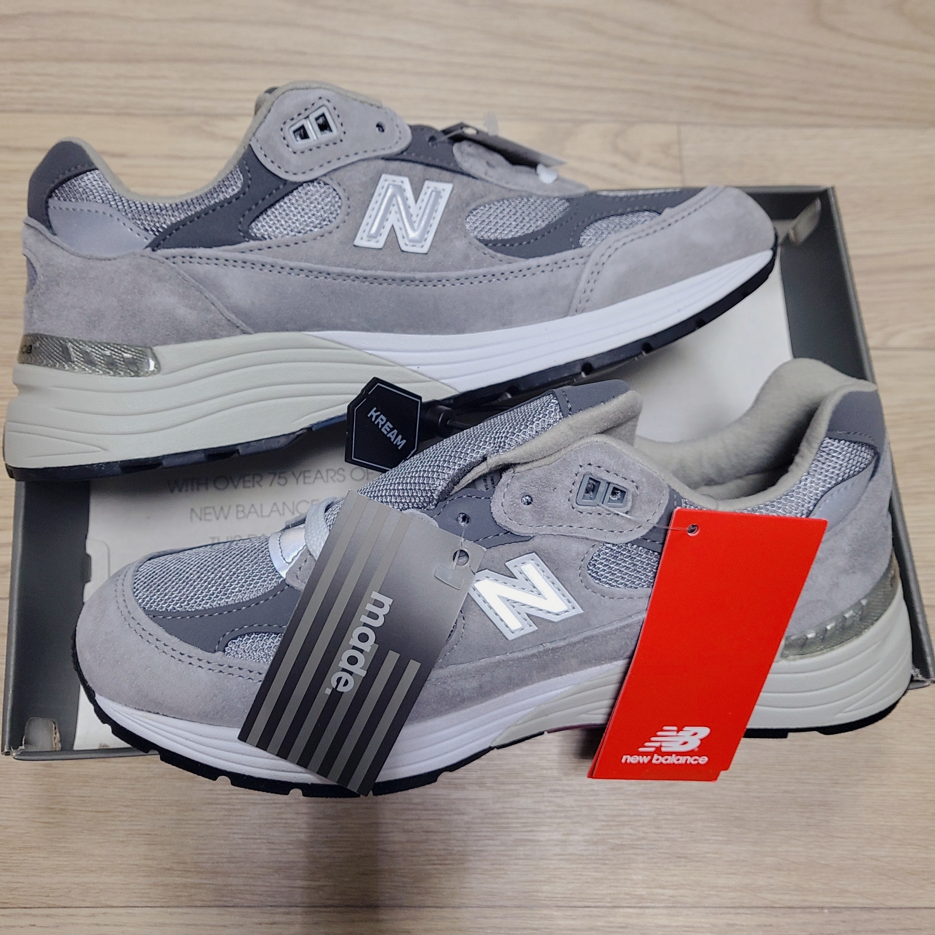 New Balance 992 Made in USA Grey - D Standard 착용 스타일