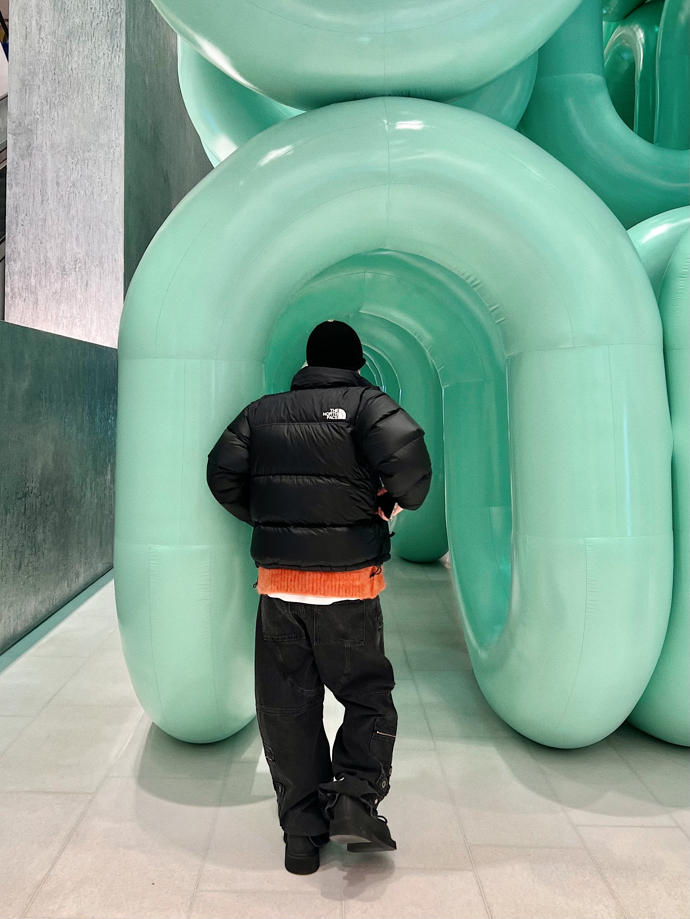 Balenciaga Steroid Derby Black, The North Face 1996 Retro Nuptse Jacket Black 착용 스타일 - 3
