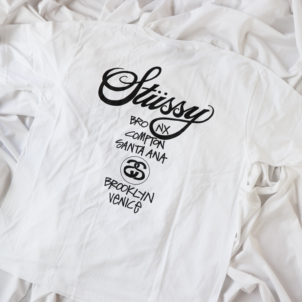 Stussy DSM World Tour T-Shirt White 착용 스타일 - 2