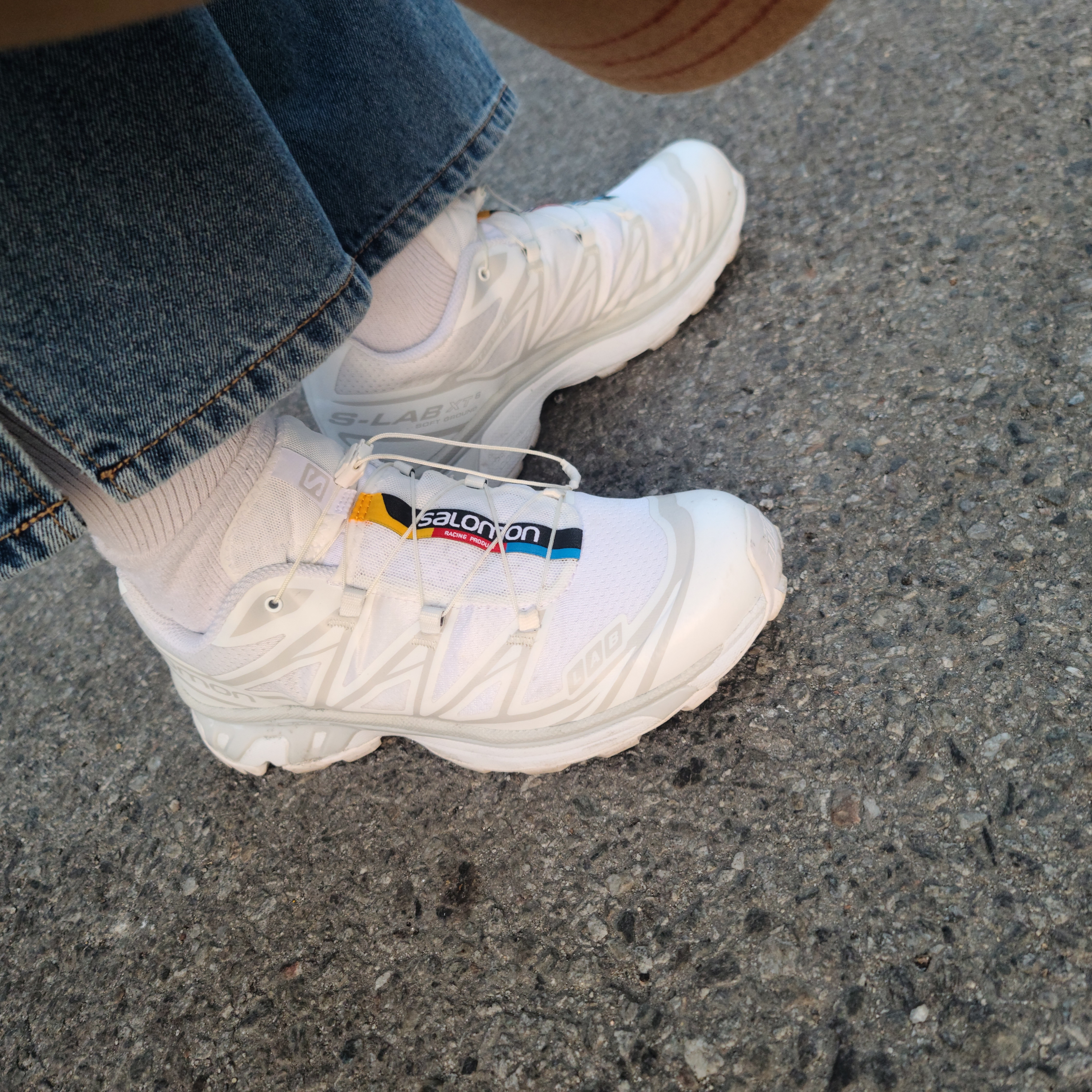 Salomon XT-6 ADV White, Ader Error x Zara Fabric Cap Medium Camel 착용 스타일 - 1