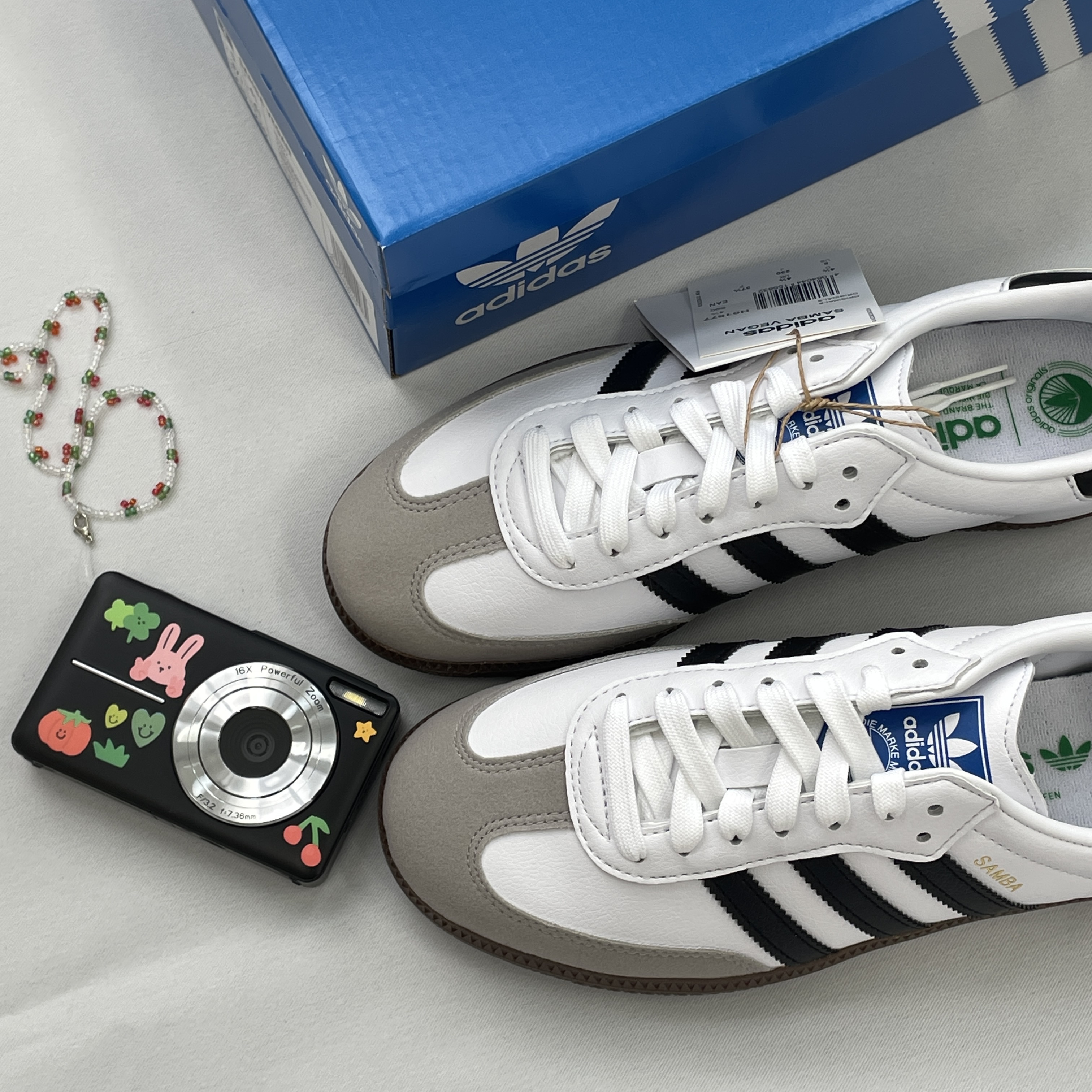 Adidas Samba Vegan White Black 착용 스타일