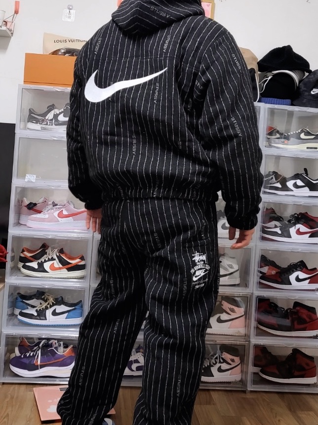 Nike x Stussy NRG Striped Wool Jacket Black (DR4023-010), Nike x Stussy NRG Striped Wool Pants Black (DR4021-010) 착용 스타일 - 2