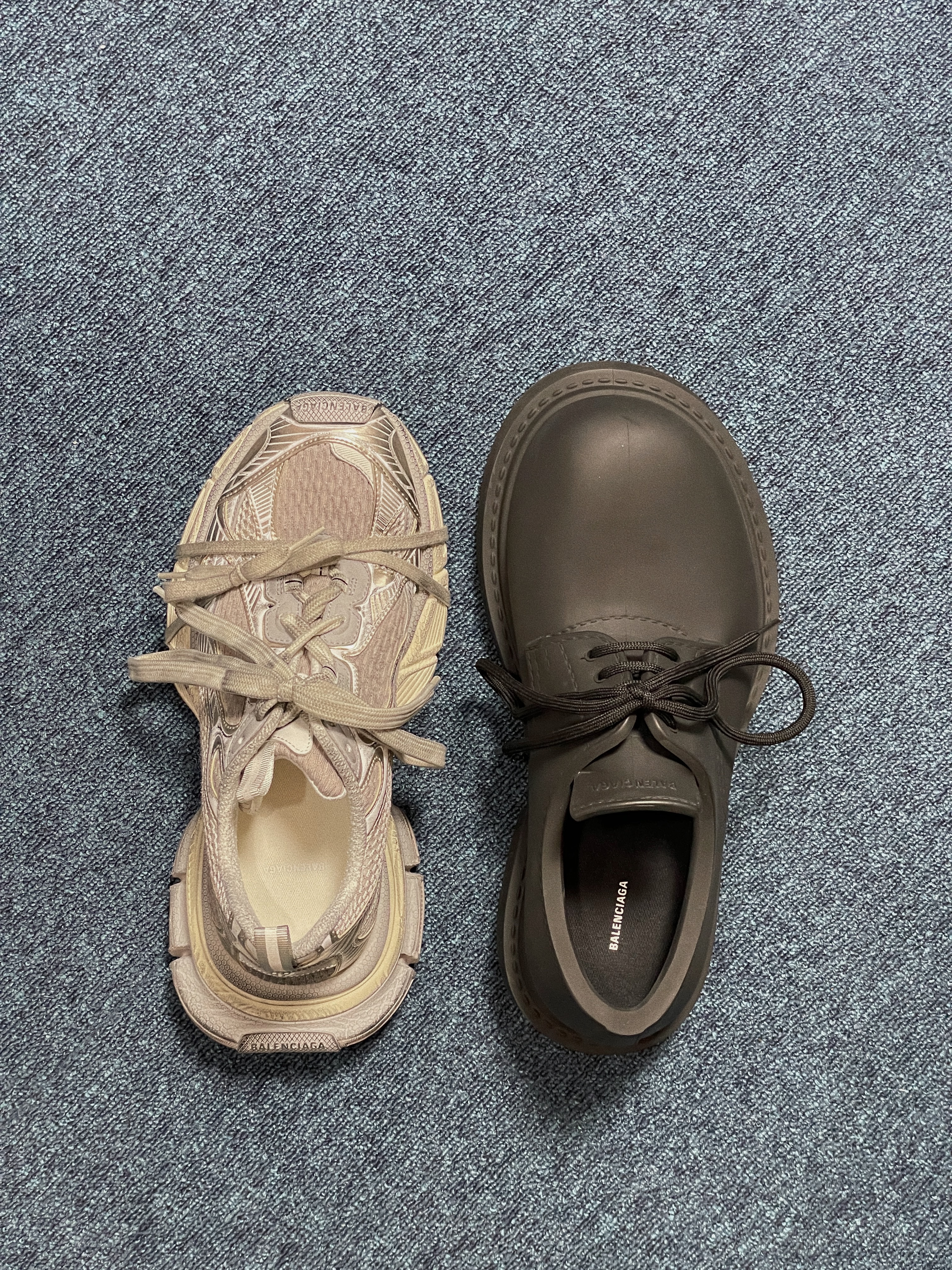 Balenciaga 3XL Sneakers Light Beige, Balenciaga Steroid Derby Black 착용 스타일 - 5