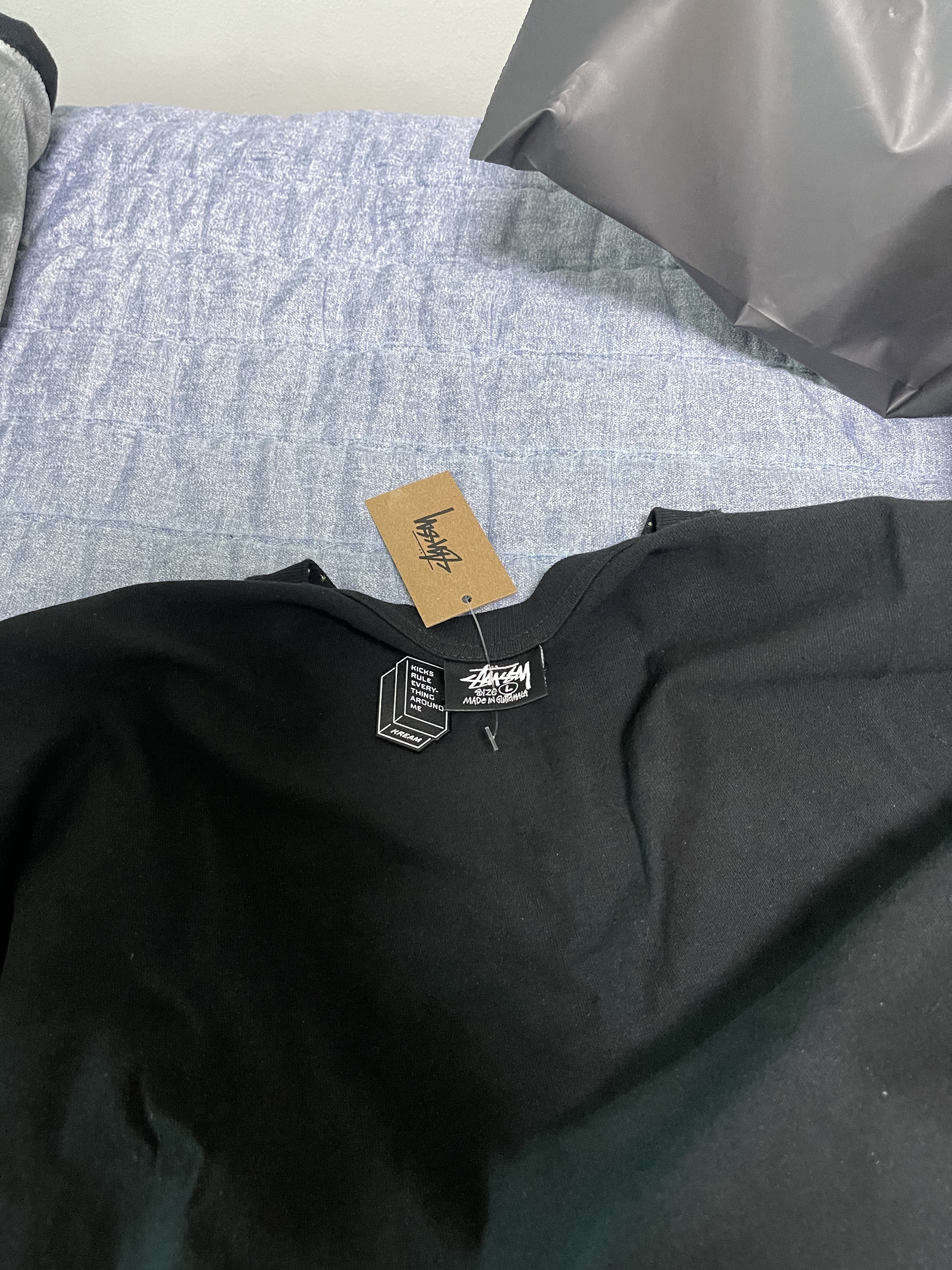 Stussy Black Star T-Shirt Black 착용 스타일 - 1
