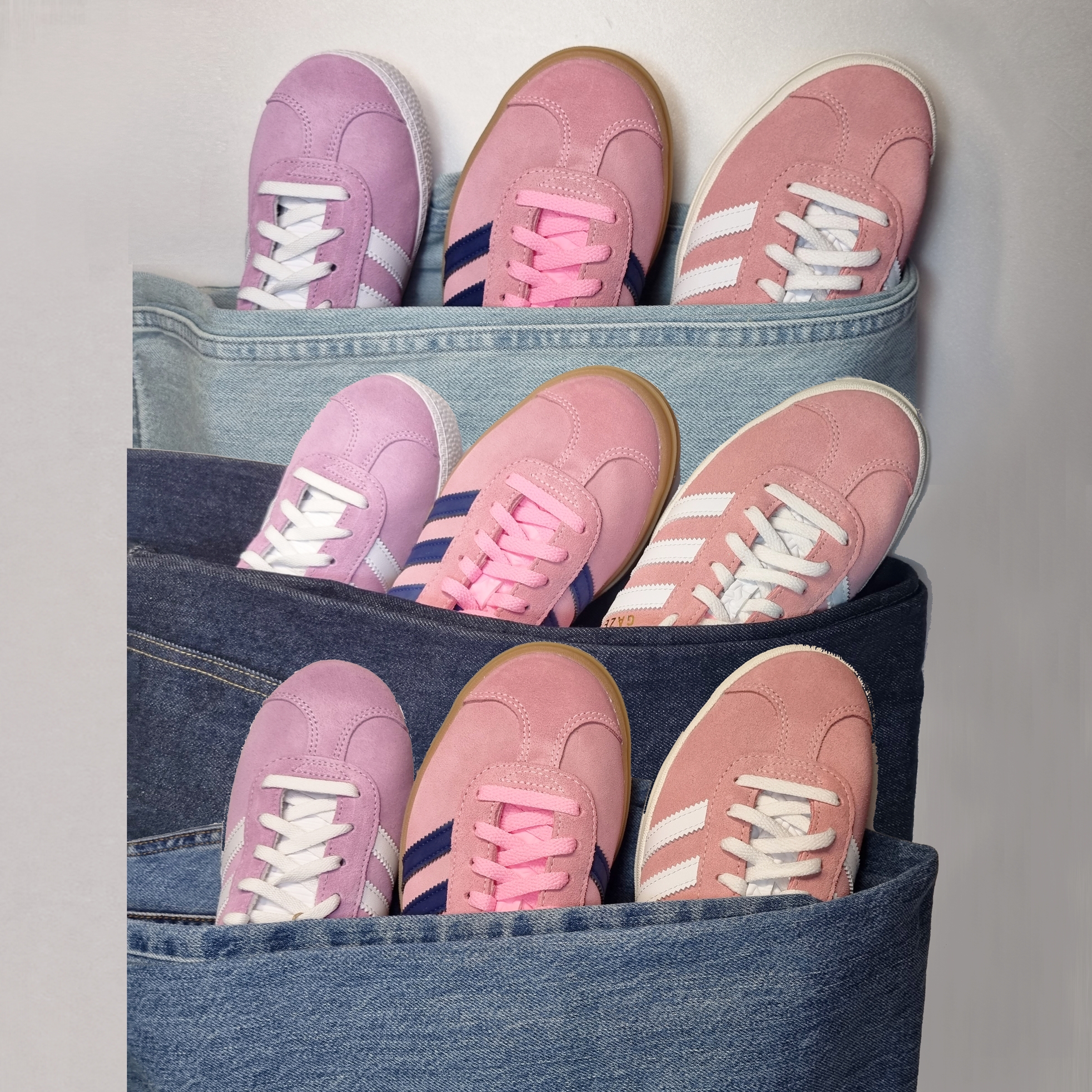 (W) Adidas Gazelle Bold Pink Glow Victory Blue, (W) Adidas Gazelle Bold Super Pop 착용 스타일 - 2