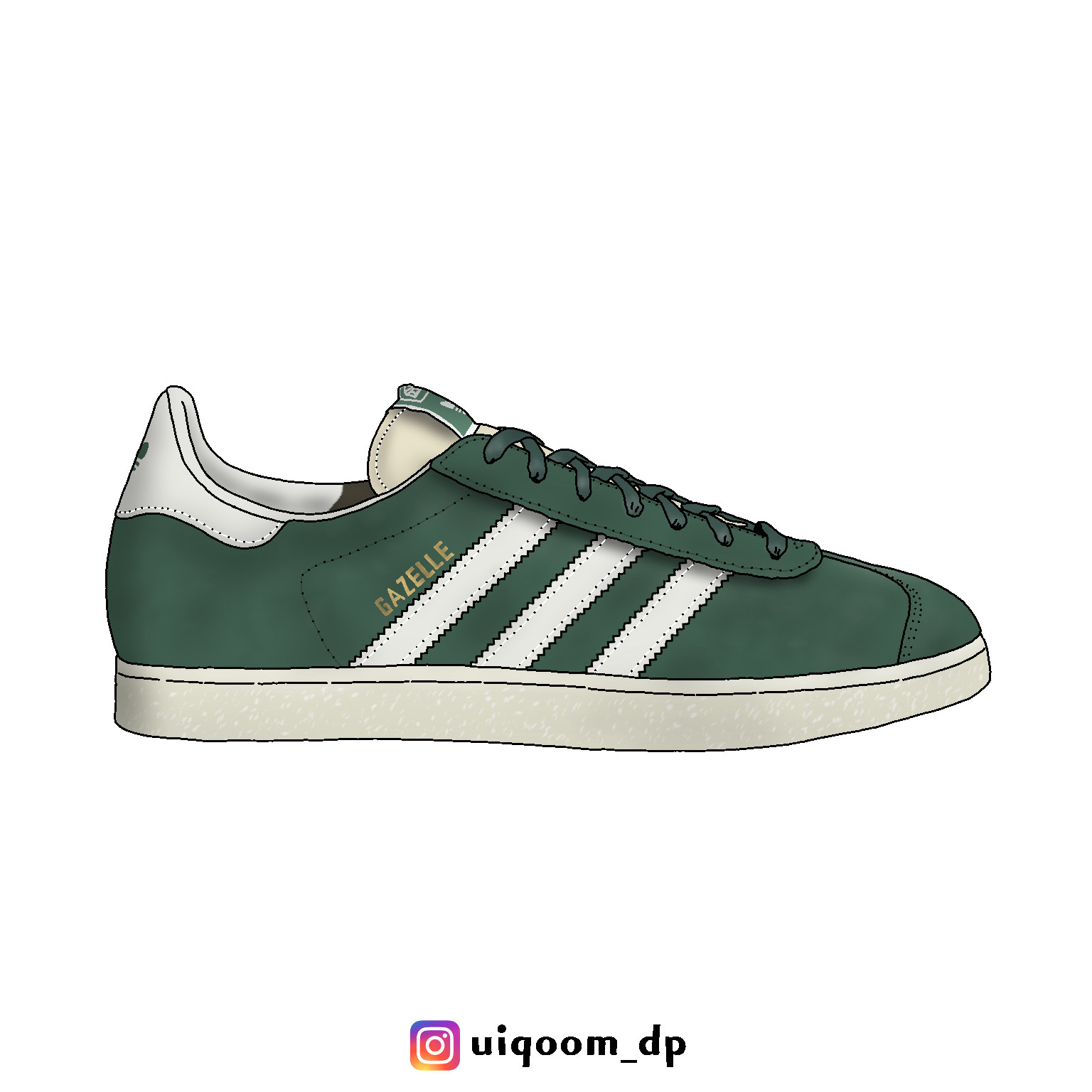 Adidas Gazelle Dark Green Cream White 착용 스타일