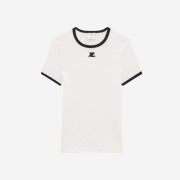 (W) Courreges Reedition Bumpy Contrast T-Shirt Heritage White Black