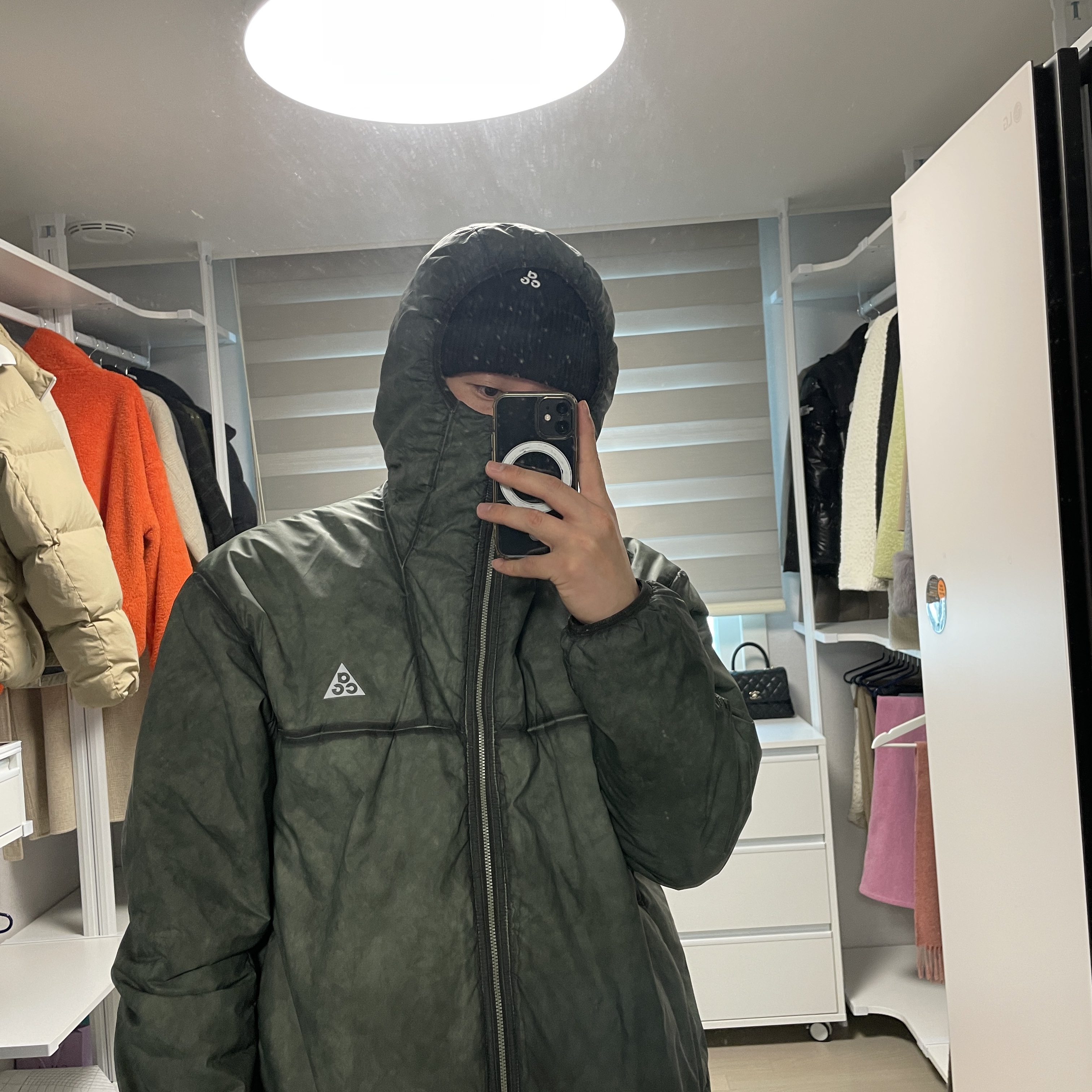 Nike NRG ACG Therma-Fit ADV Rope De Dope Light Army - Asia, Nike NRG ACG Cuffed Beanie Black 착용 스타일 - 2
