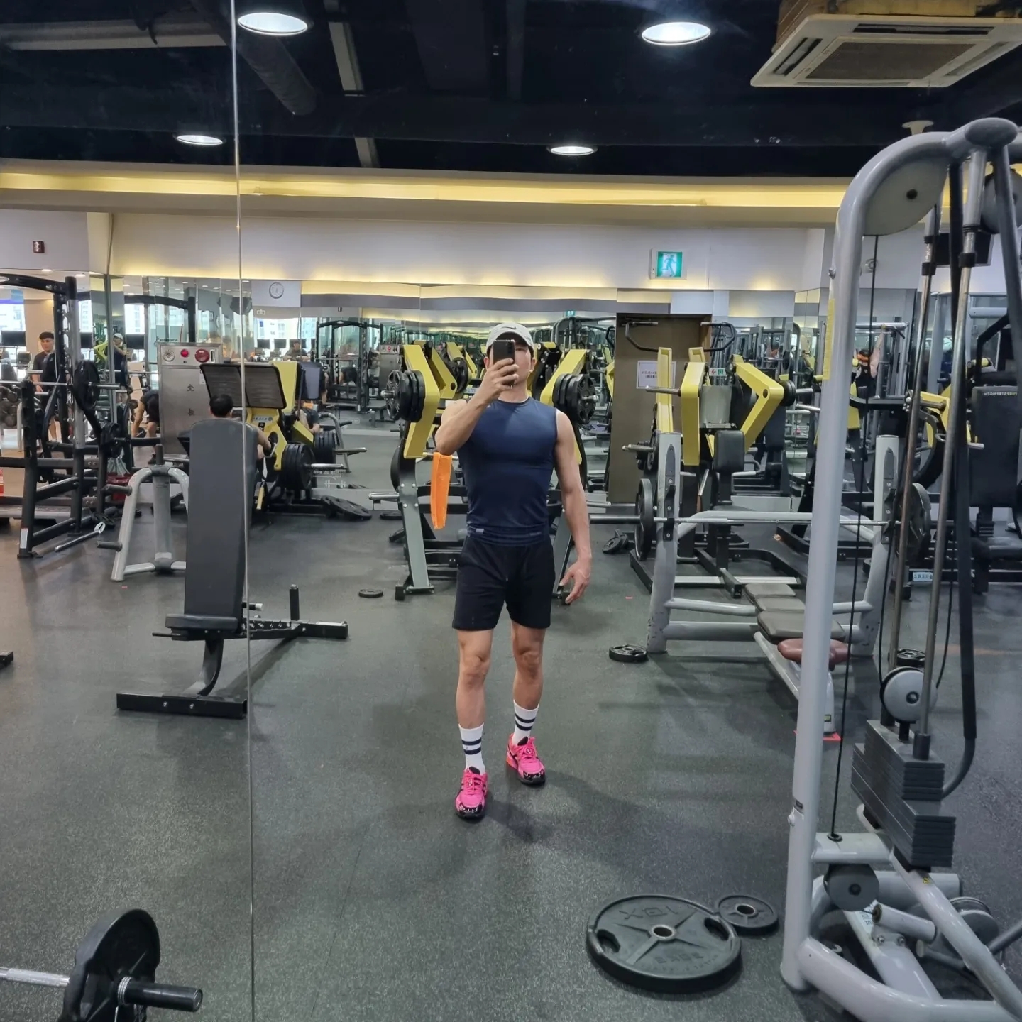 (W) Asics x P.E Nation Gel-Quantum 180 VII Pink Glo Black 착용 스타일 - 2