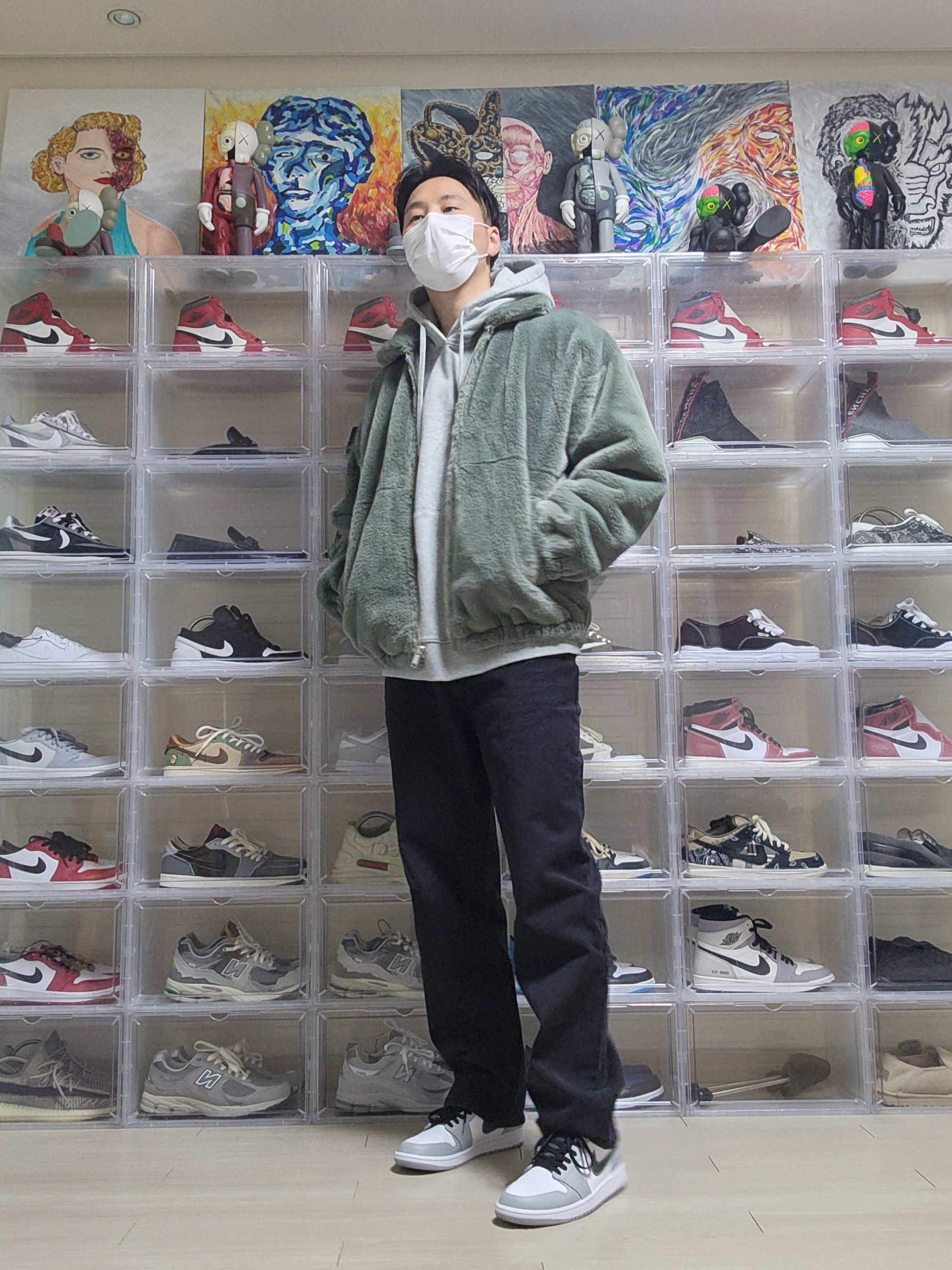 Jordan 1 Mid Light Smoke Grey Anthracite 착용 스타일