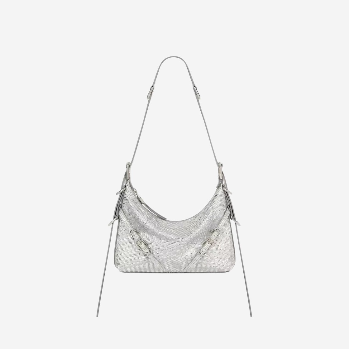 Givenchy Mini Voyou Bag in Satin Strass And Leather Silver Grey 상세 이미지 1