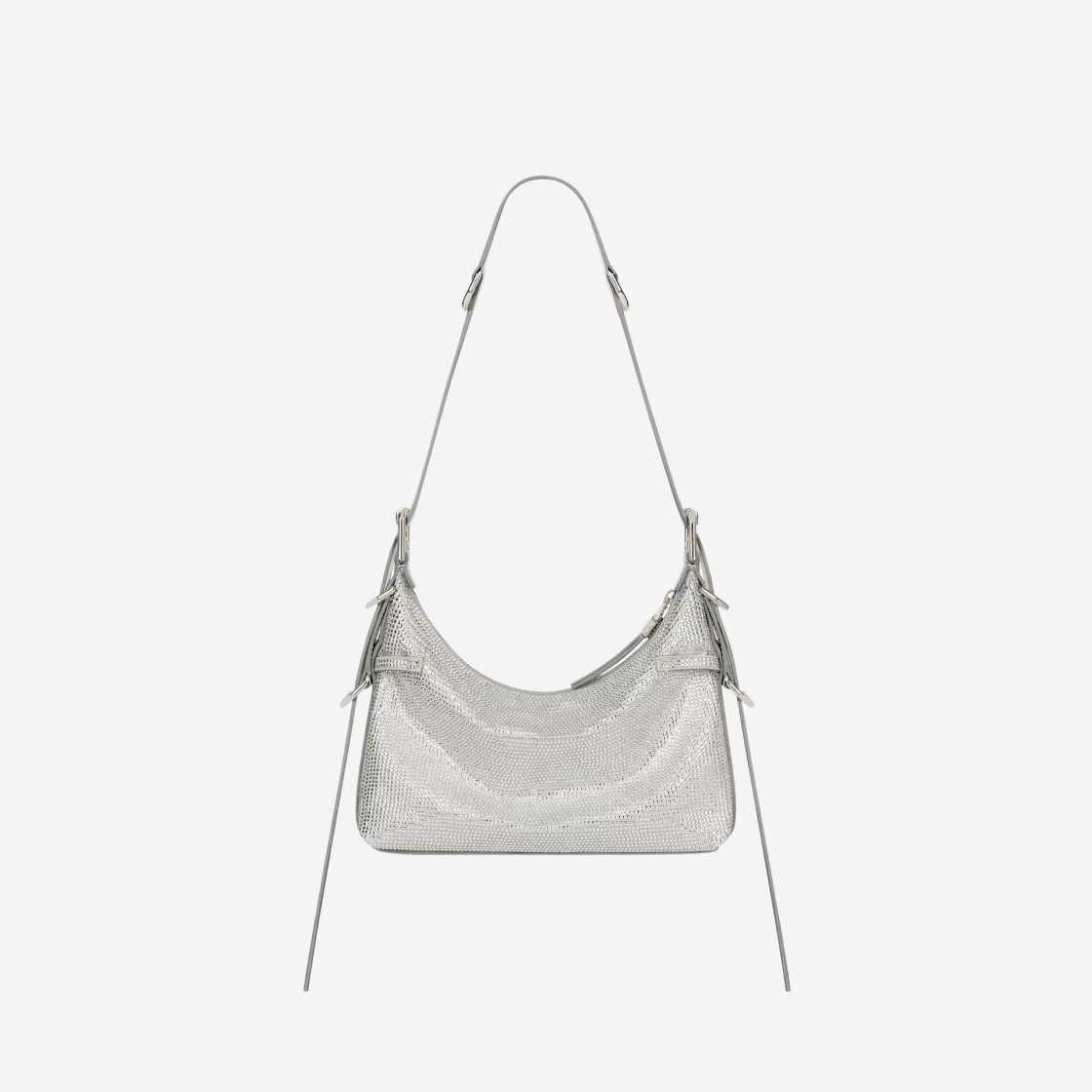 Givenchy Mini Voyou Bag in Satin Strass And Leather Silver Grey 상세 이미지 3