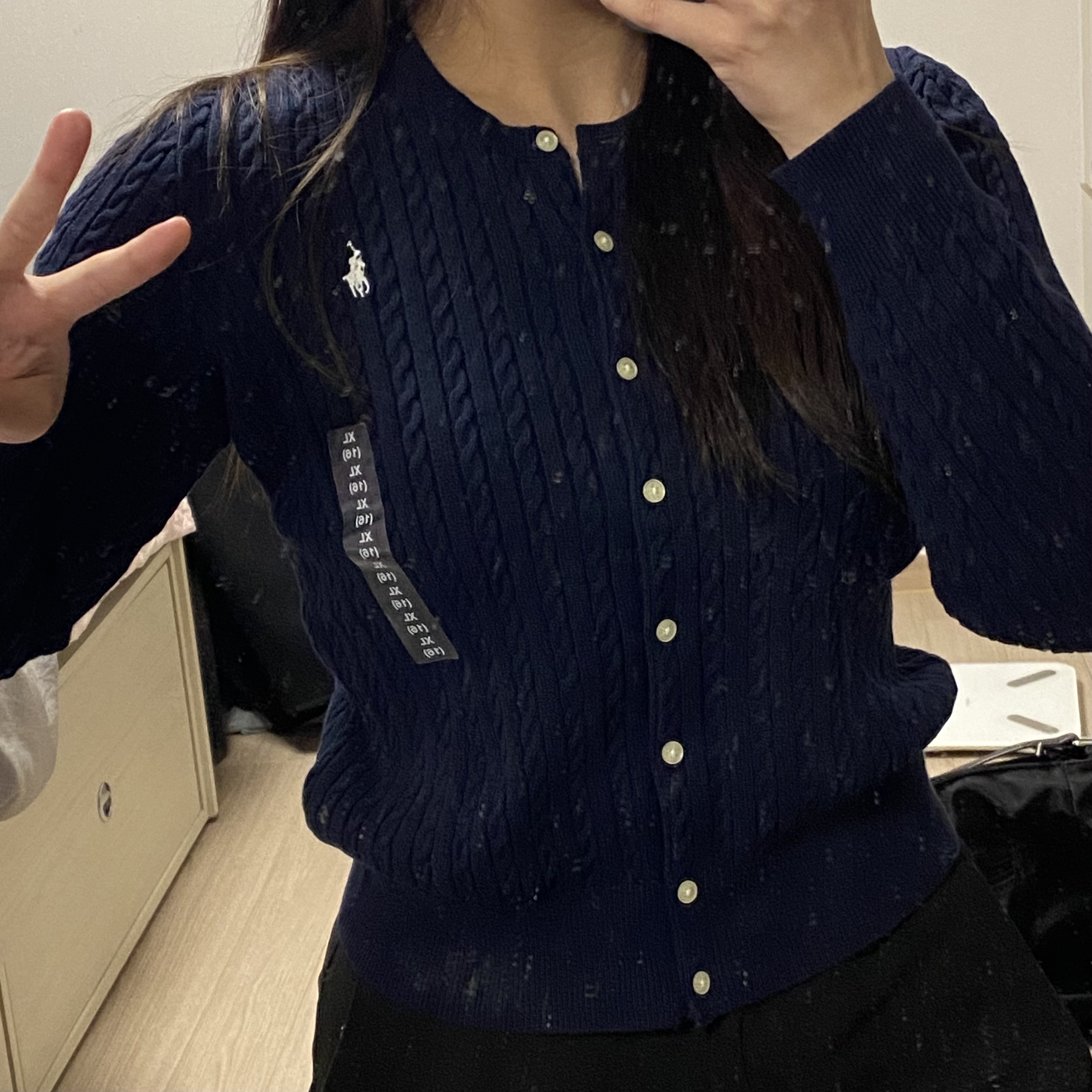 [30% 적립] Polo Ralph Lauren Children Mini Cable Cotton Cardigan Hunter Navy 착용 스타일 - 2