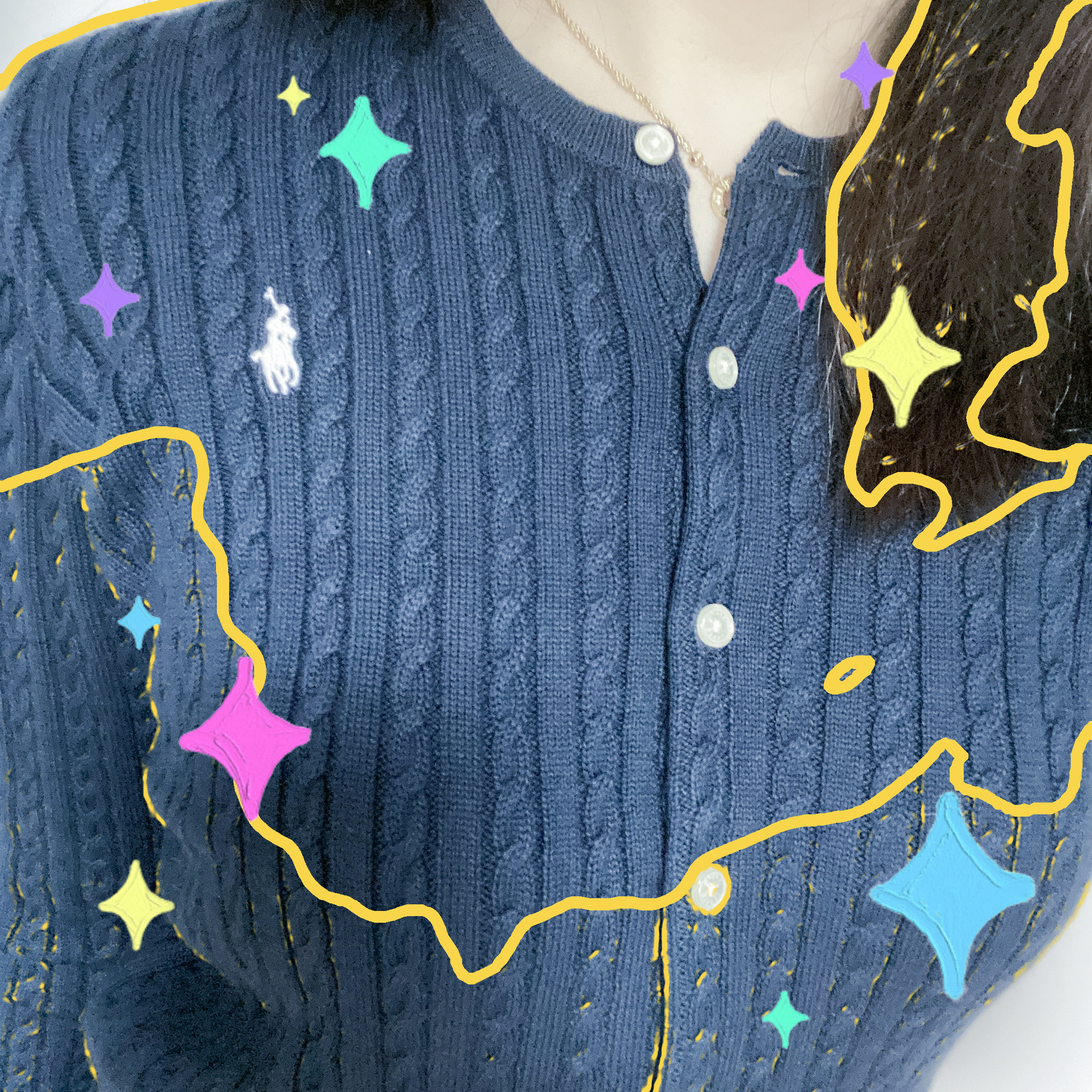 [30% 적립] Polo Ralph Lauren Children Mini Cable Cotton Cardigan Hunter Navy 착용 스타일