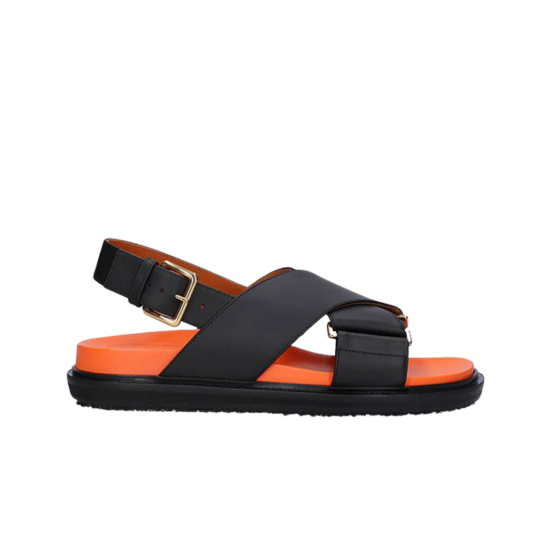 (W) 마르니 레더 퍼스벳 샌들 블랙((W) Marni Leather Fussbett Sandal Black)