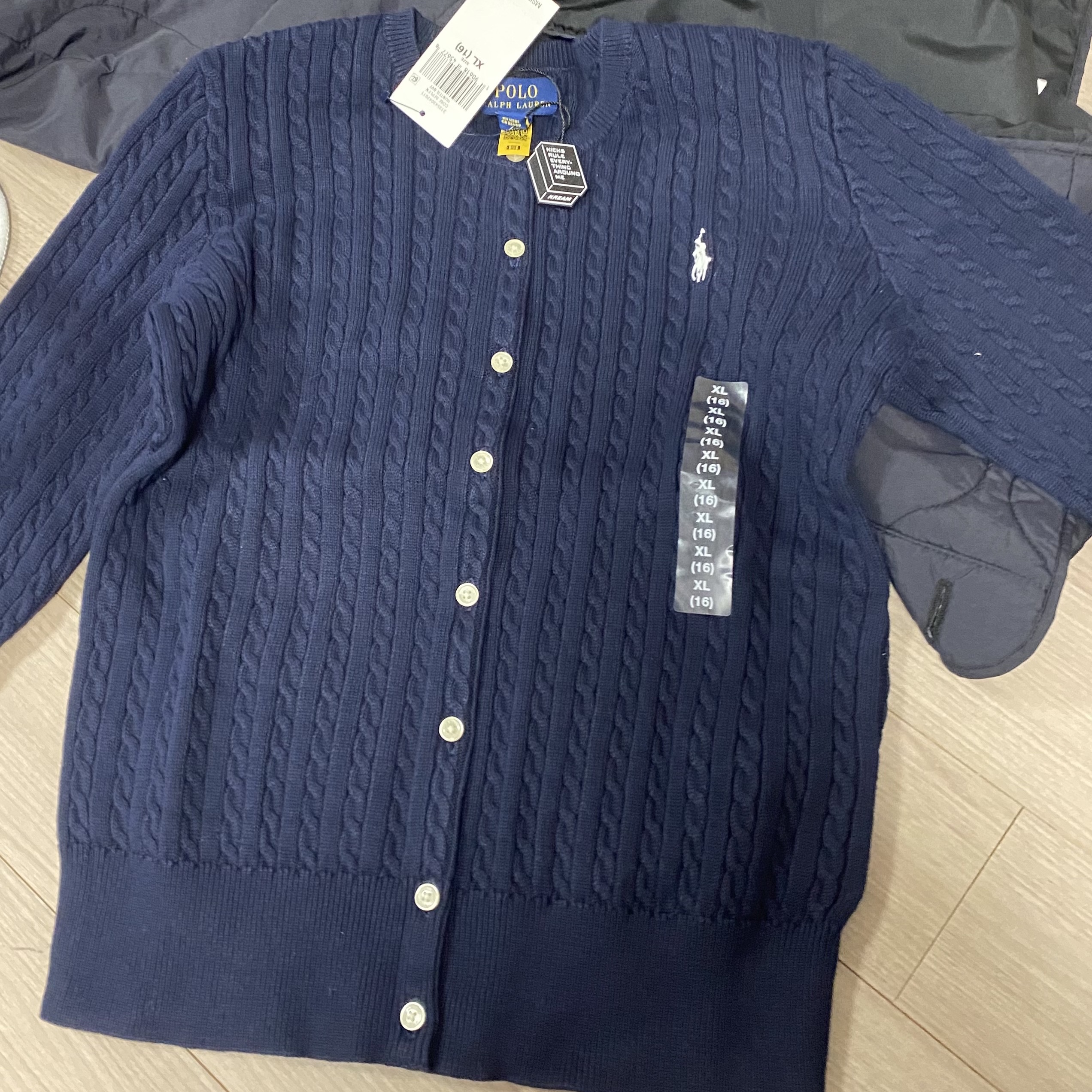 [30% 적립] Polo Ralph Lauren Children Mini Cable Cotton Cardigan Hunter Navy 착용 스타일 - 5