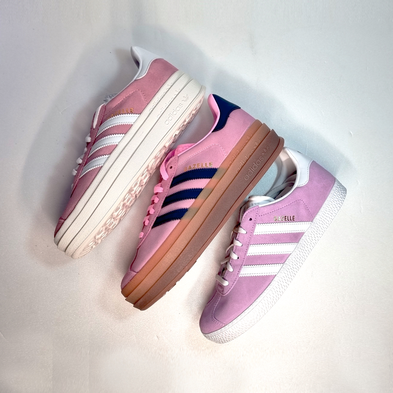 (W) Adidas Gazelle Bold Pink Glow Victory Blue, (W) Adidas Gazelle Bold Super Pop 착용 스타일 - 1