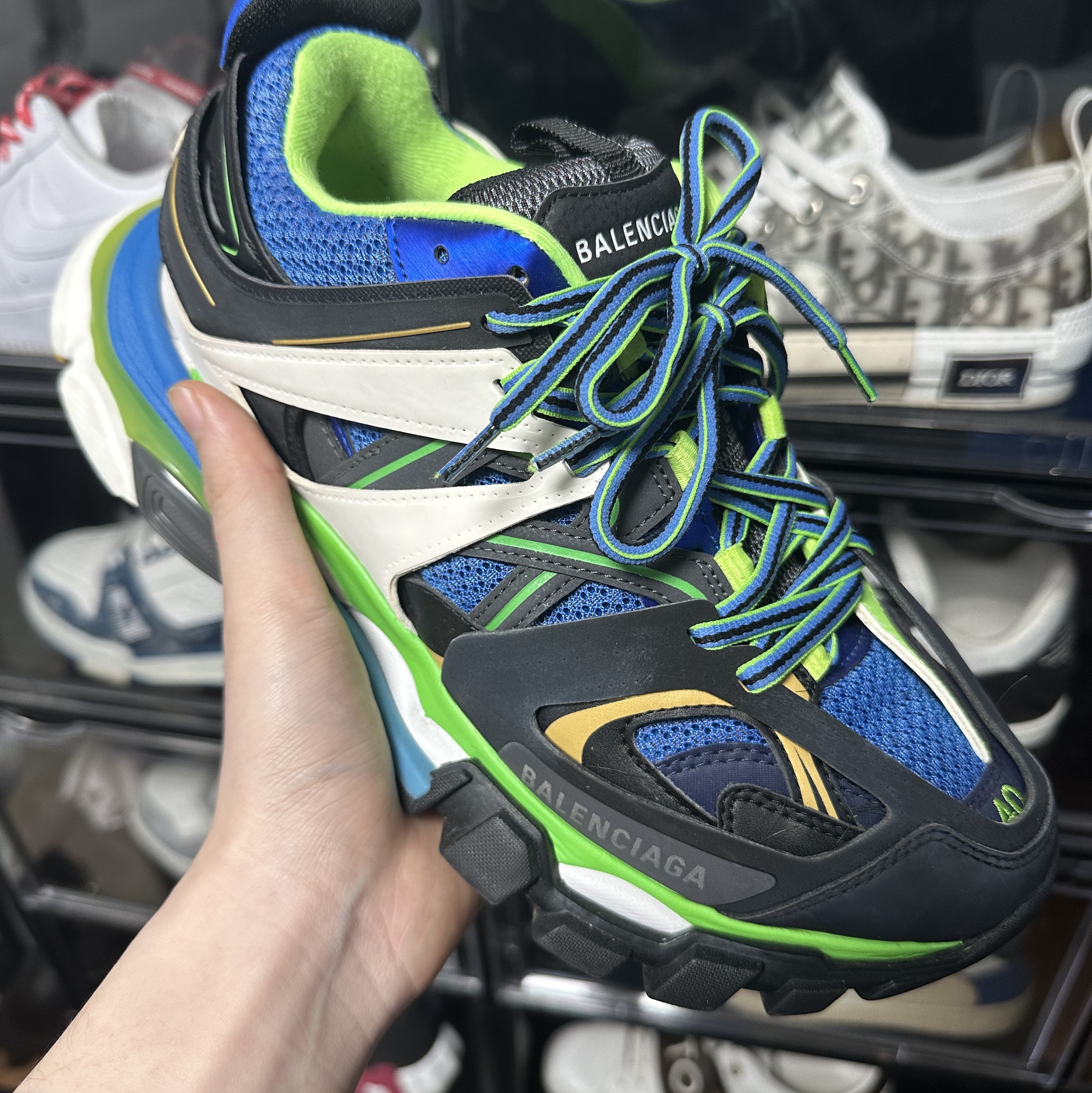 Balenciaga Track Sneakers Green White Blue 2019 착용 스타일