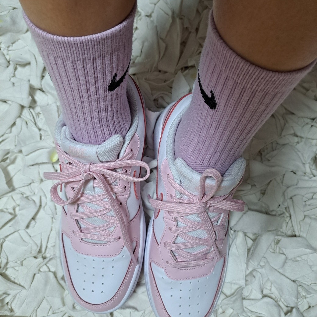(GS) Nike Court Borough 2 SE White Pink Foam 착용 스타일