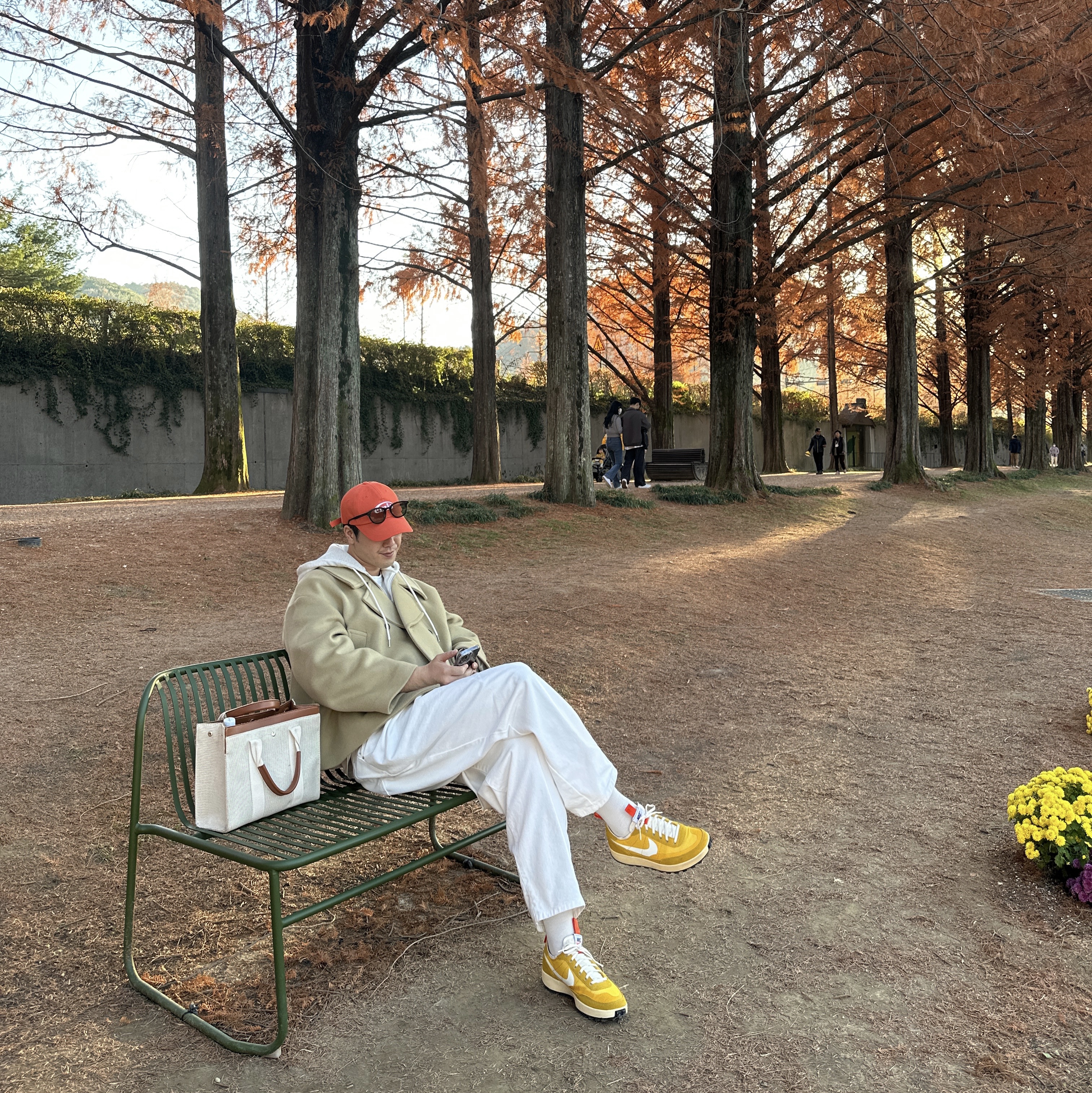 Nike x Tom Sachs General Purpose Shoe Archive, Emis New Logo Ball Cap Orange 착용 스타일