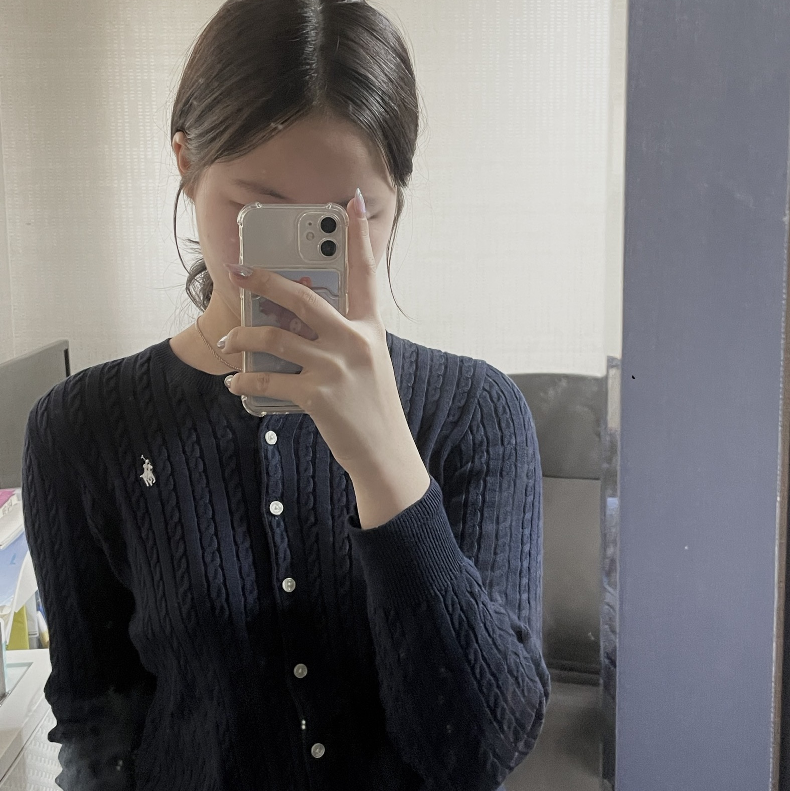 [30% 적립] Polo Ralph Lauren Children Mini Cable Cotton Cardigan Hunter Navy 착용 스타일