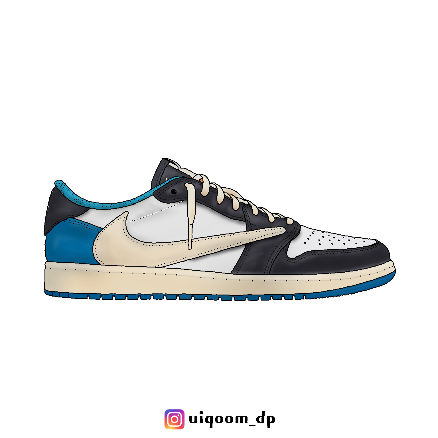 Jordan 1 x Travis Scott x Fragment Retro Low OG SP Military Blue 착용 스타일