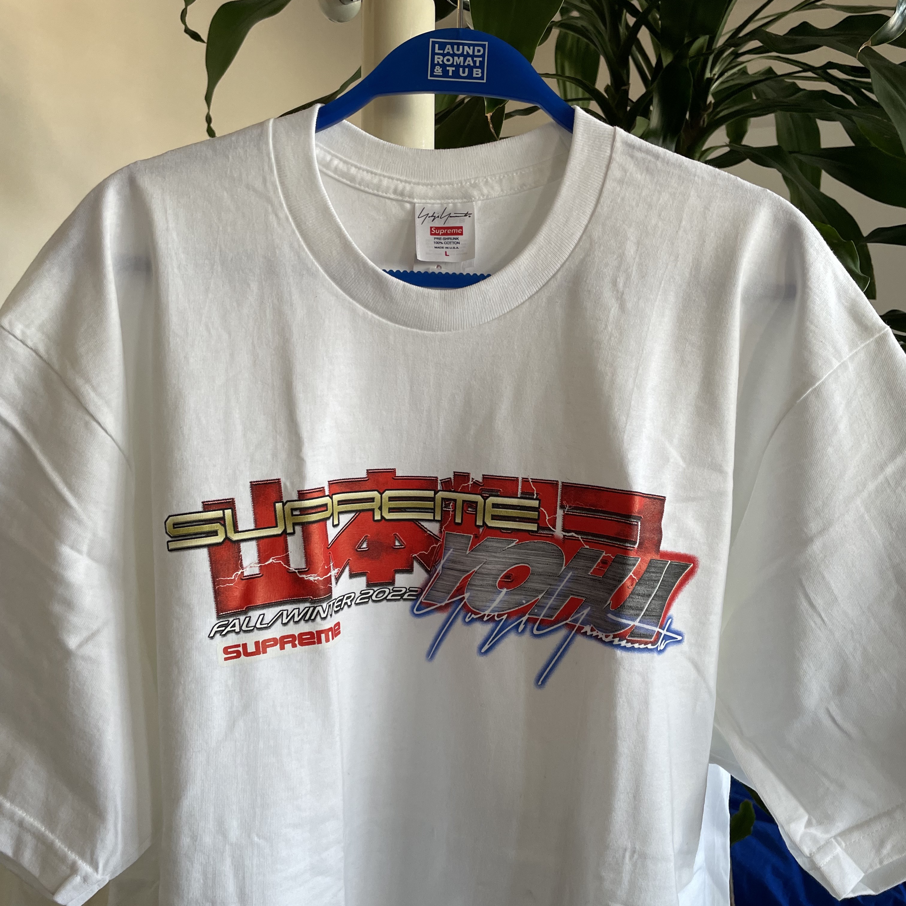Supreme x Yohji Yamamoto Tekken T-Shirt White - 22FW 착용 스타일 - 3