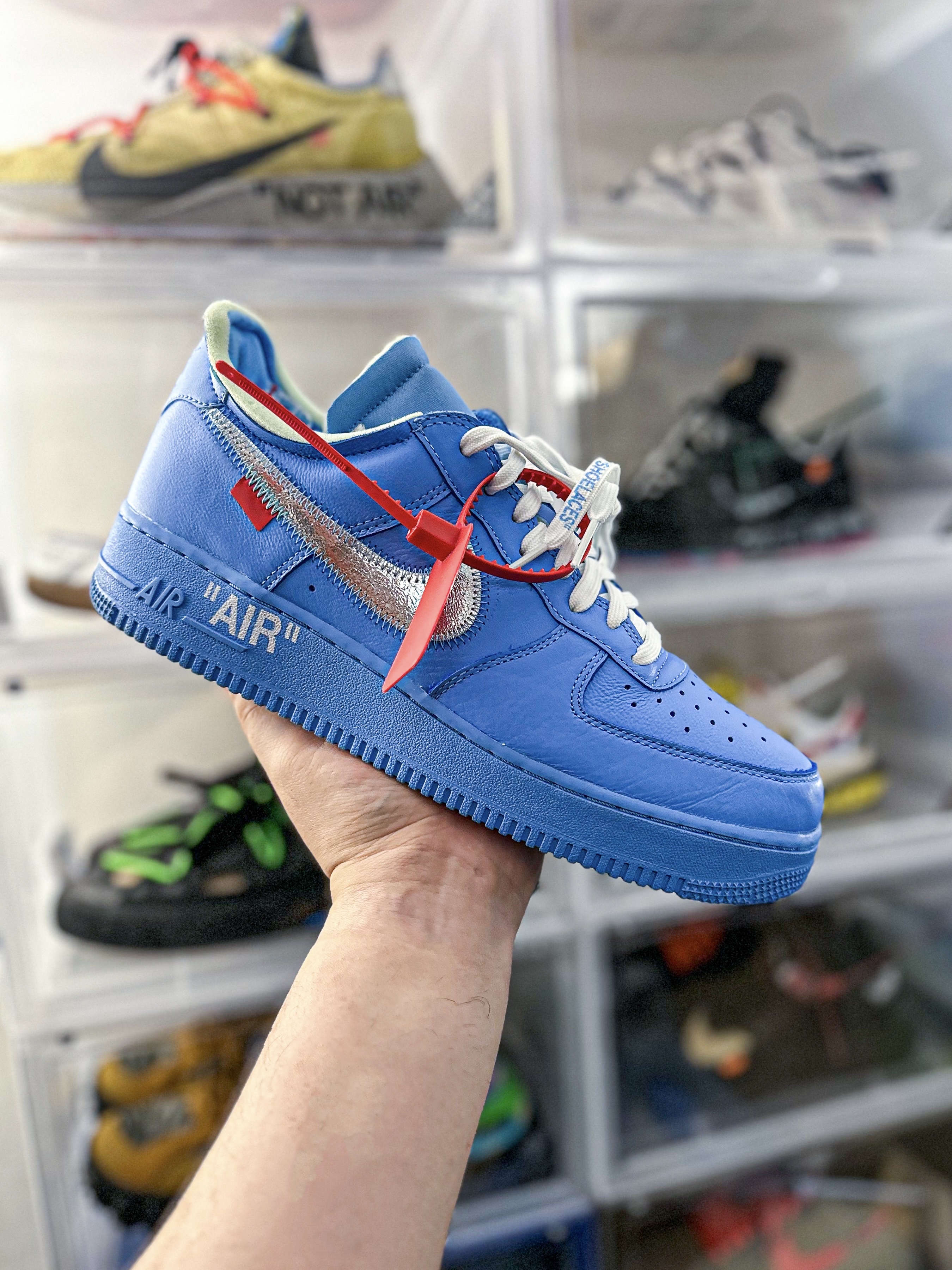 Nike x Off-White Air Force 1 Low MCA University Blue, Essentials 1977 Hoodie Wheat - 22SS 착용 스타일 - 2