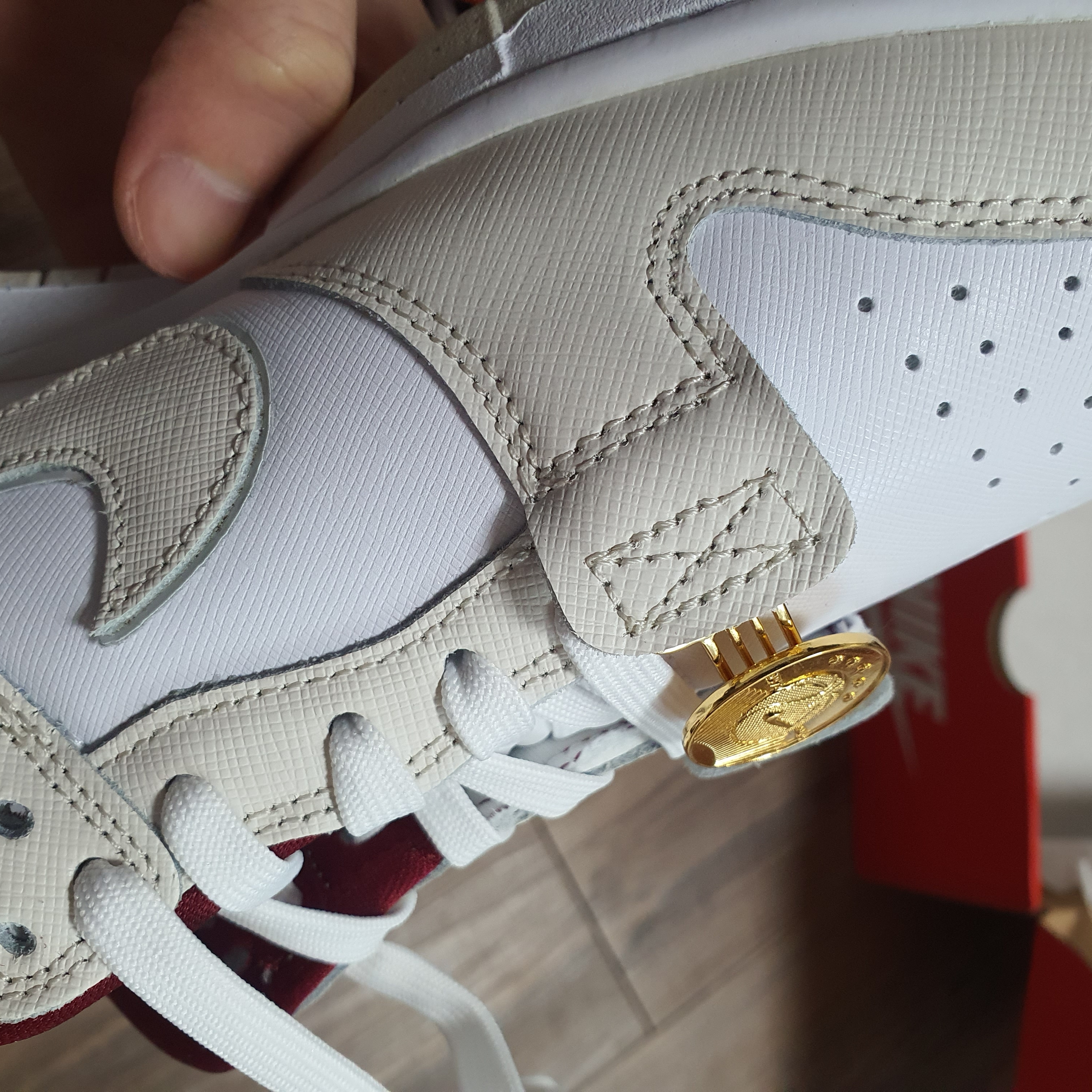 (W) Nike Dunk Low SE White Photon Dust 착용 스타일 - 2