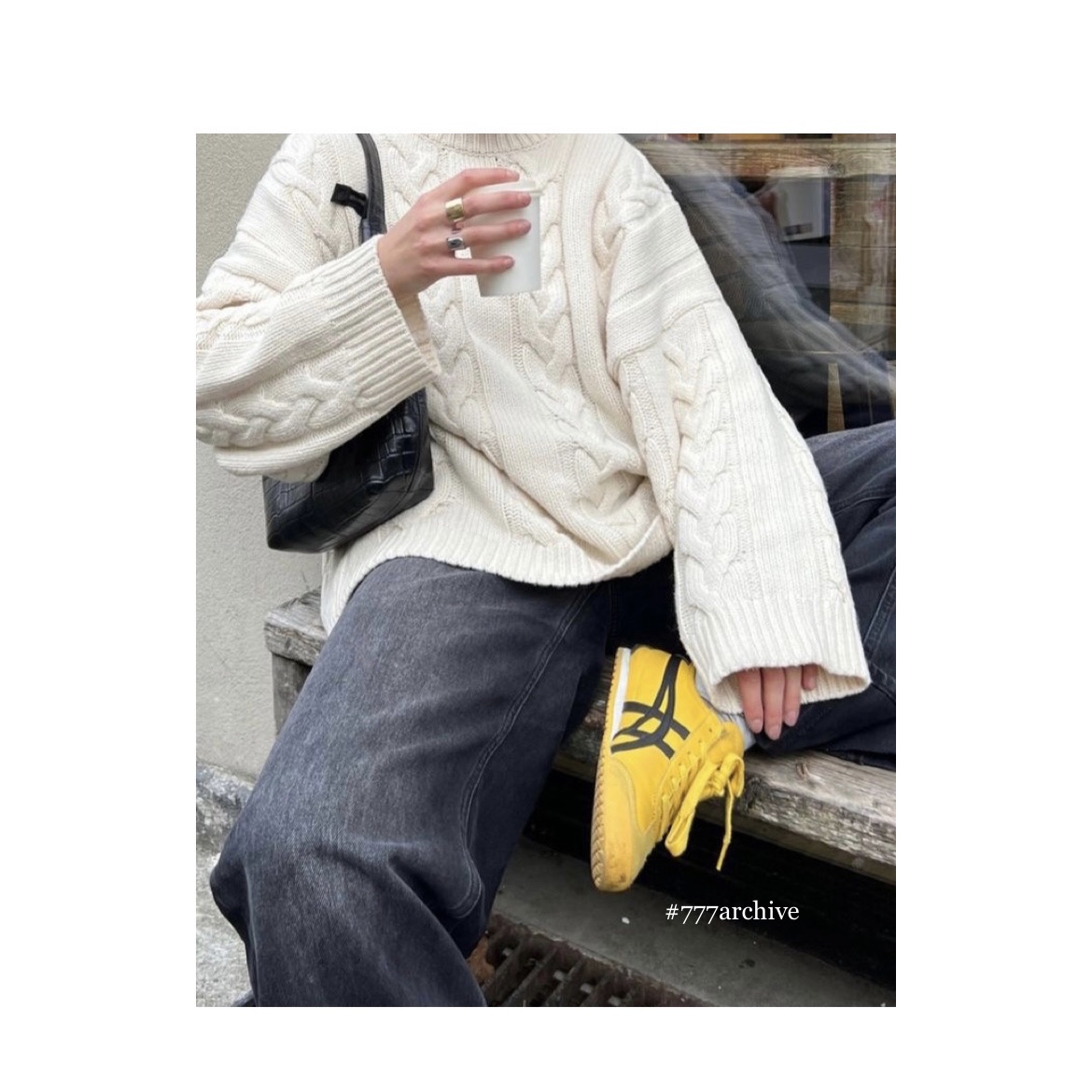 Onitsuka Tiger Mexico 66 Yellow Black 착용 스타일 - 3