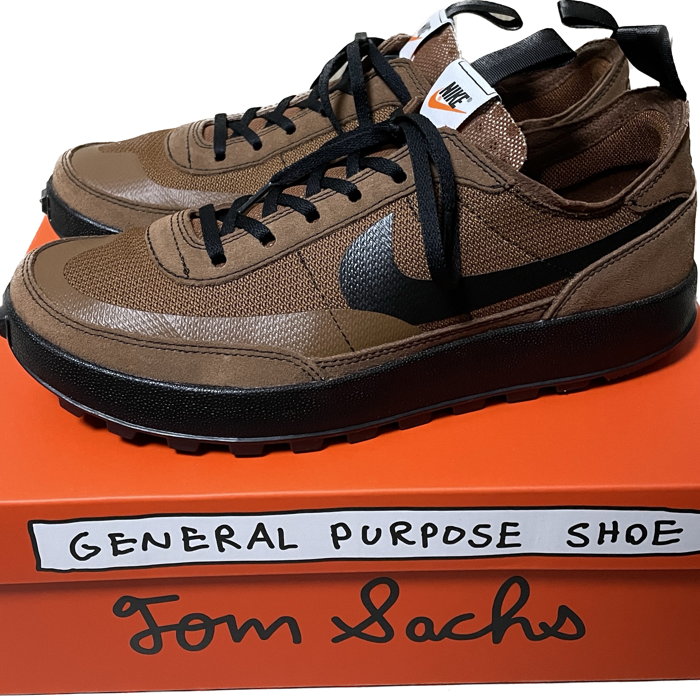 Nike x Tom Sachs General Purpose Shoe Brown, Nike x Tom Sachs General Purpose Shoe Light Cream 착용 스타일 - 1