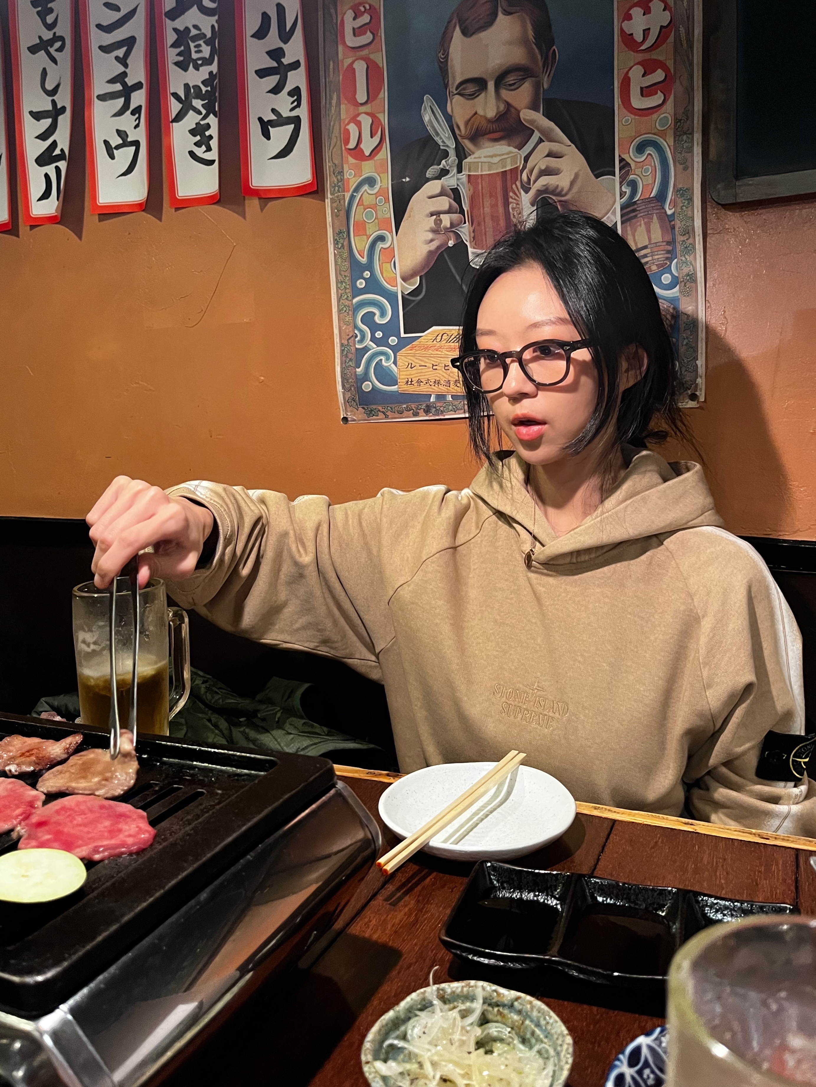 Supreme x Stone Island Stripe Hooded Sweatshirt Tan - 22SS 착용 스타일