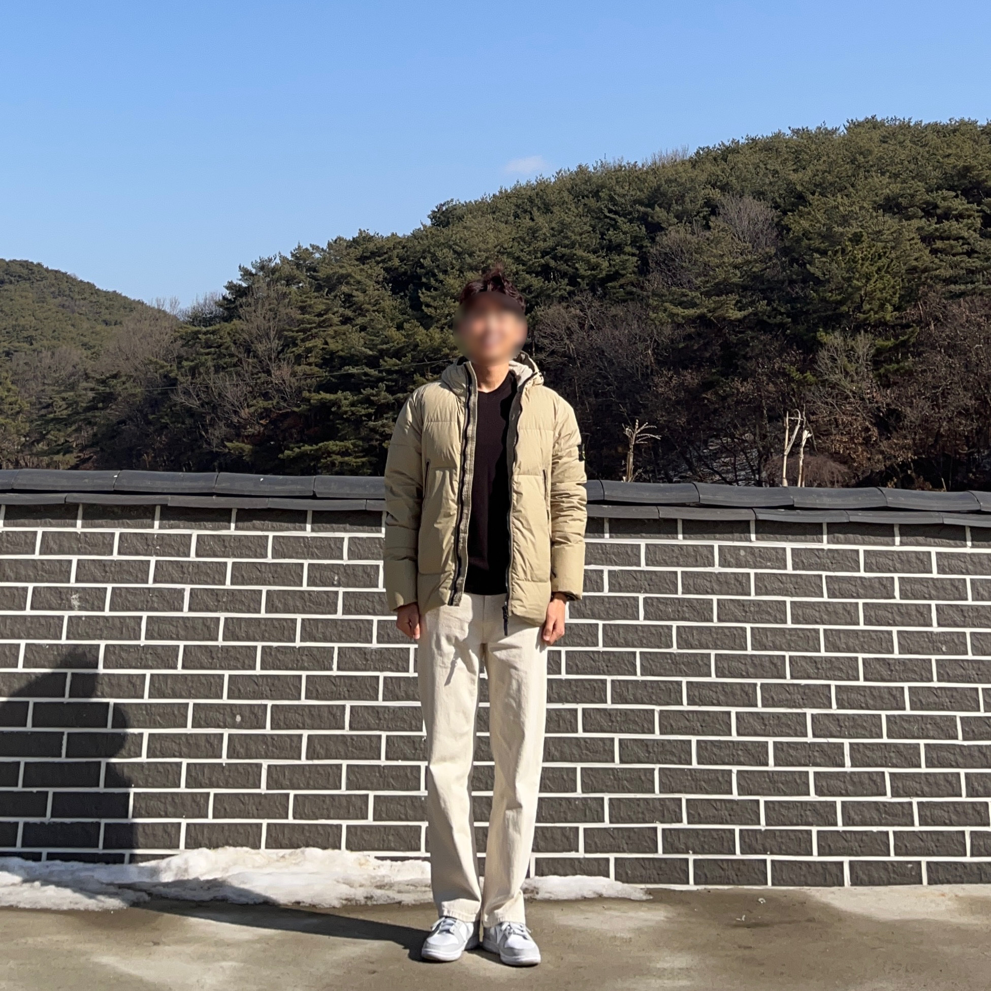 Stone Island 40123 Garment Dyed Crinkle Reps Down Jacket Ecru - 21FW 착용 스타일