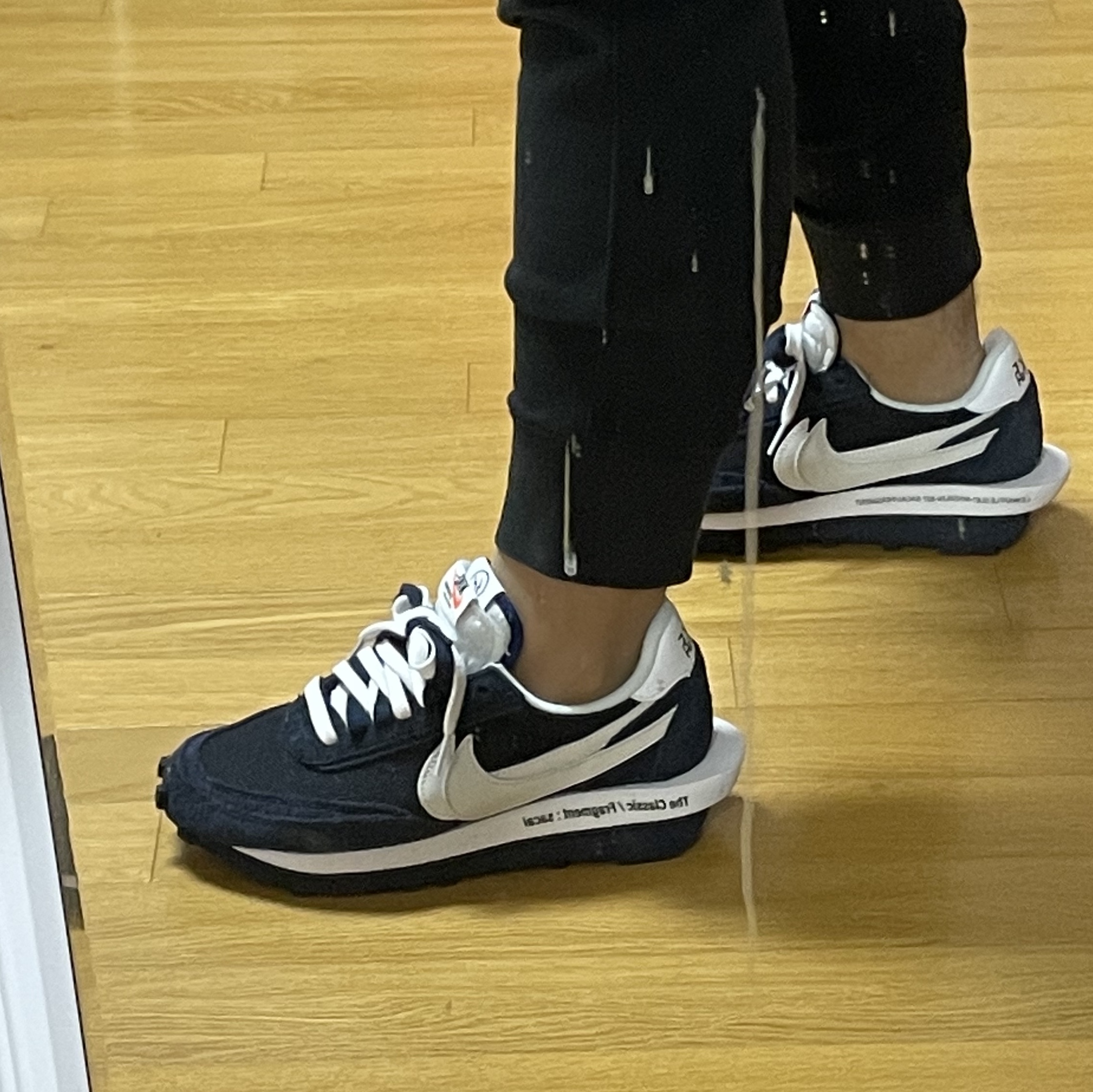Nike x Sacai x Fragment LDWaffle Blackened Blue 착용 스타일