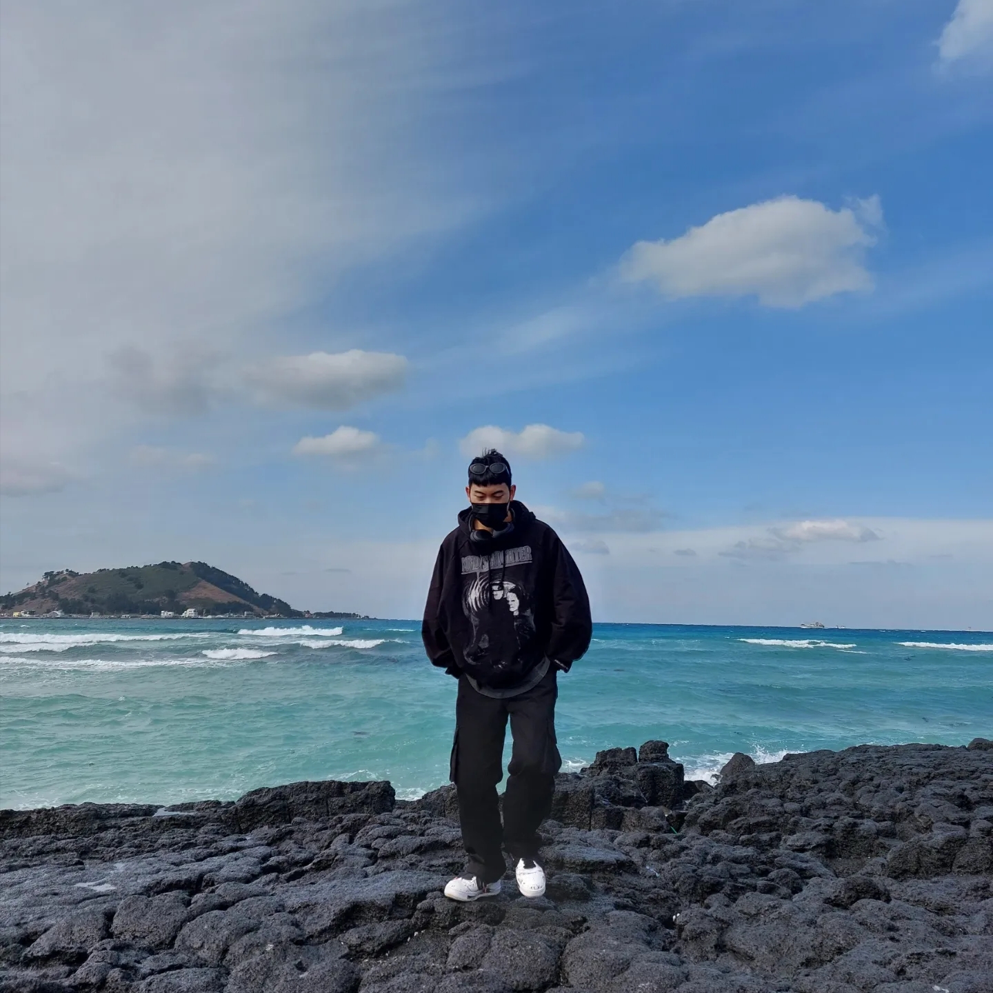 Project G/R Mind Slaughter Vintage Washeed Hoodie Black, Nike x Peaceminusone Air Force 1 Low Para-Noise 2.0 착용 스타일 - 1